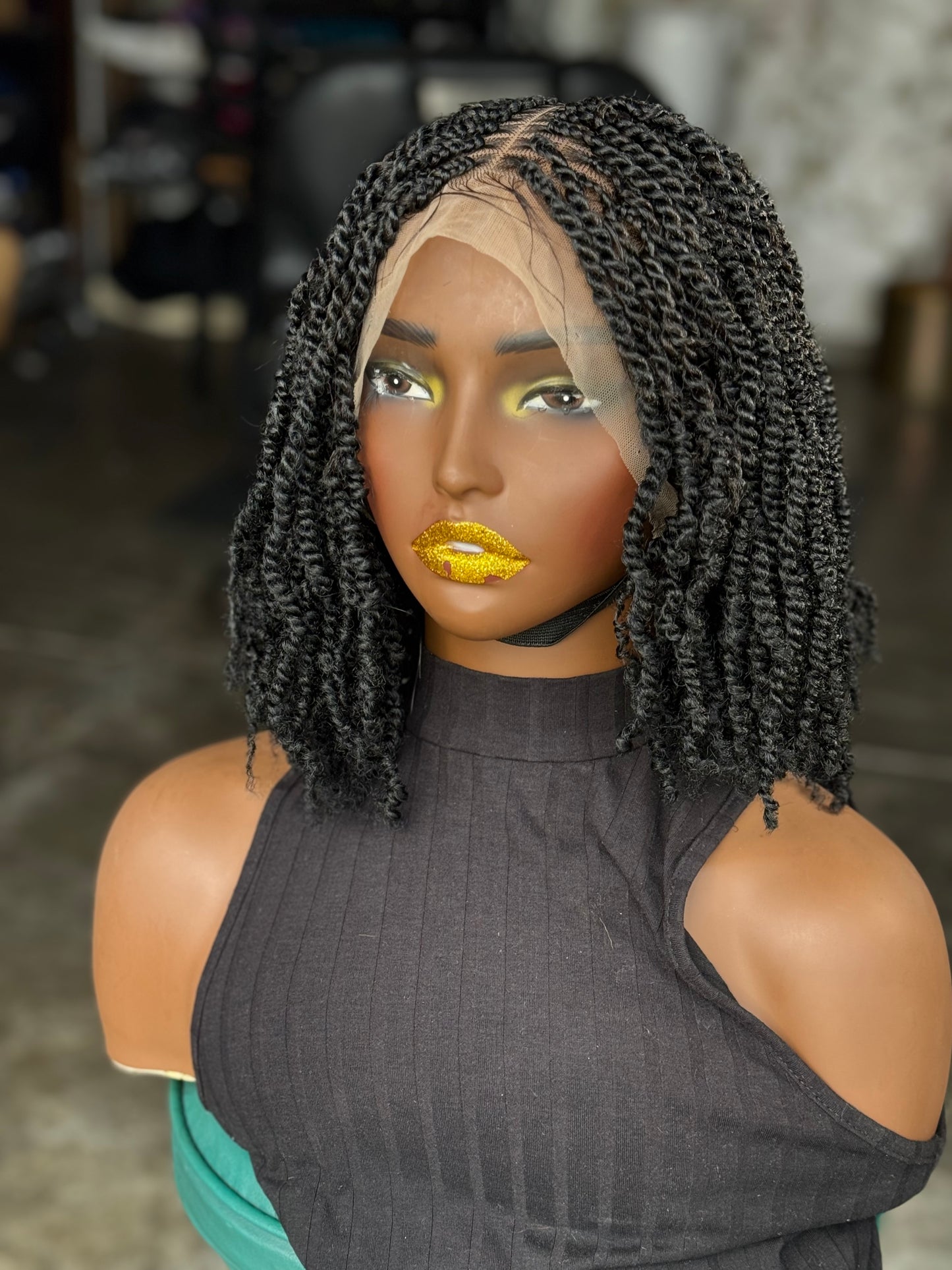 Full Lace Kinky Twist Wig | 10-Inch Ready to Ship