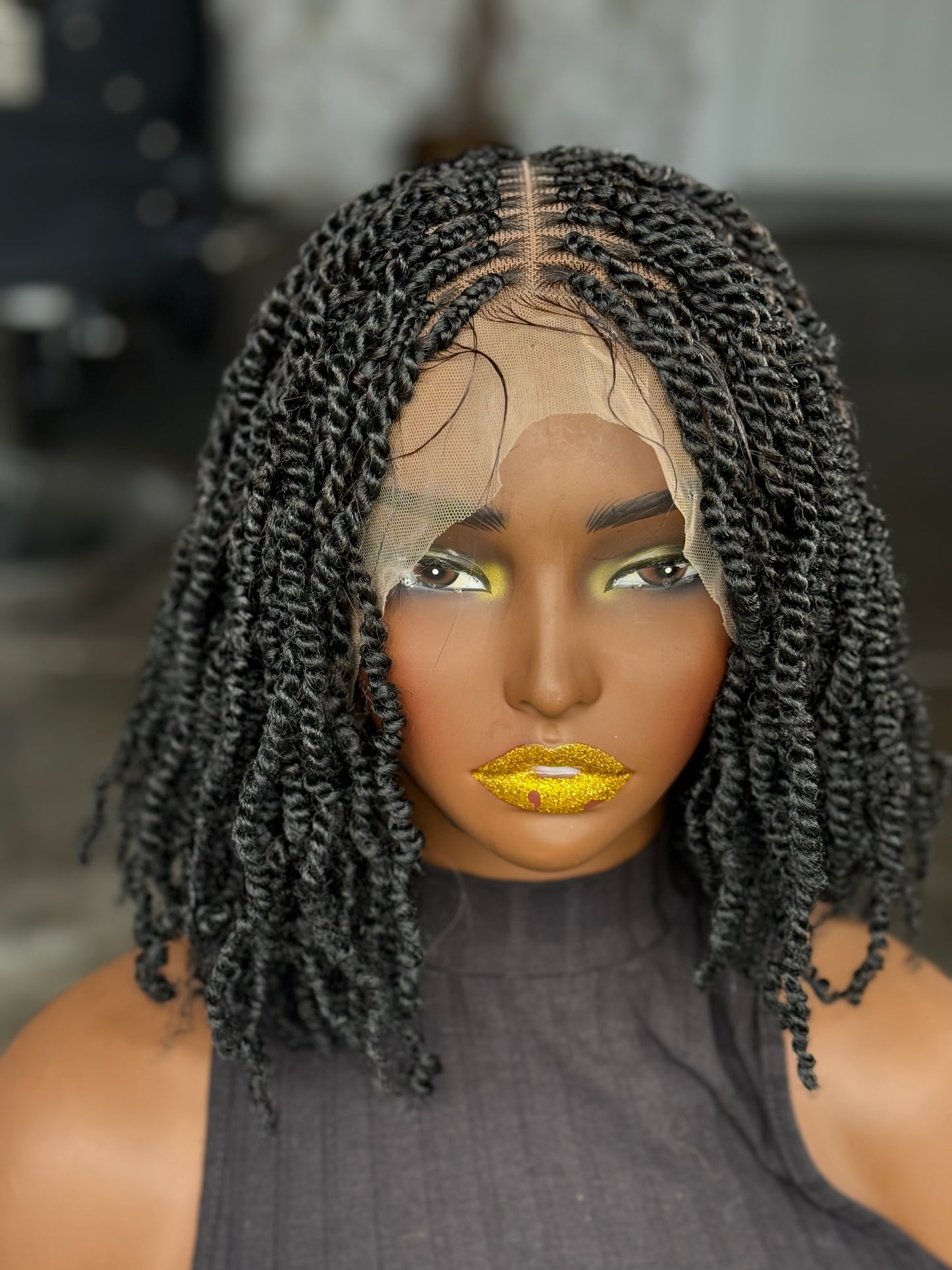 Full Lace Kinky Twist Wig | 10-Inch Ready to Ship
