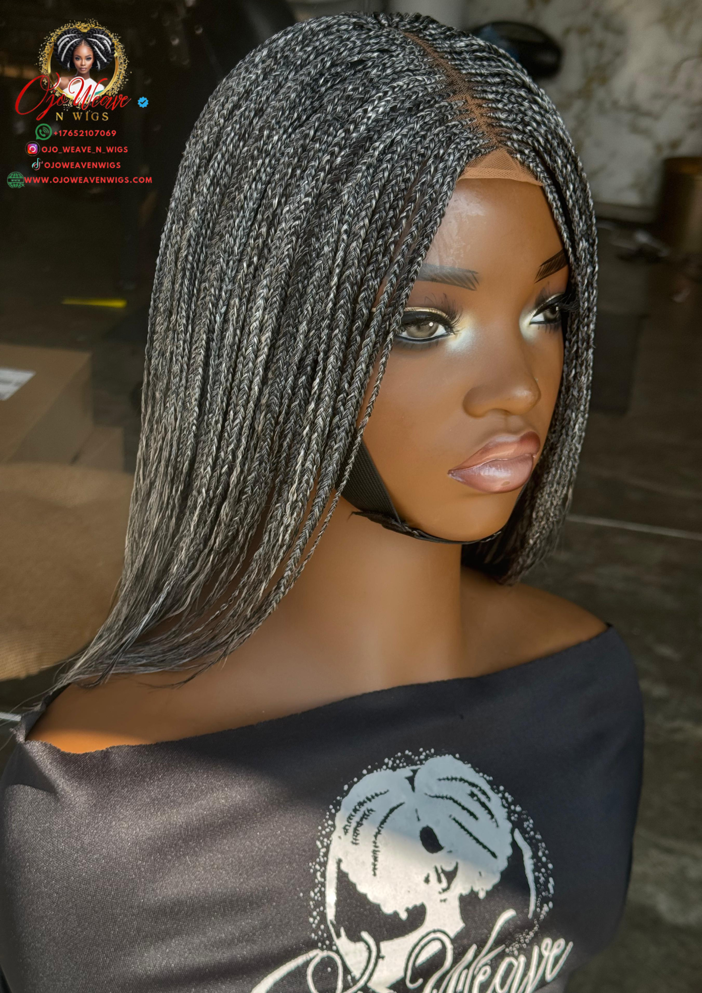 Bianca Glueless Salt & Pepper Wig | 12-Inch Ready-to-Ship Closure Wig