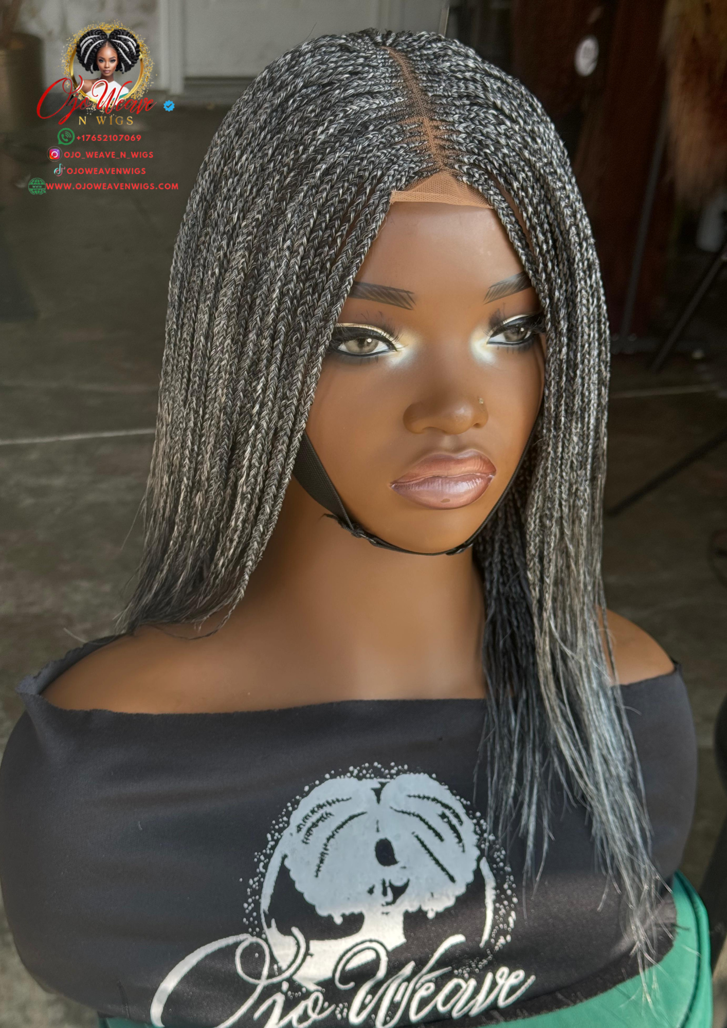 Bianca Glueless Salt & Pepper Wig | 12-Inch Ready-to-Ship Closure Wig