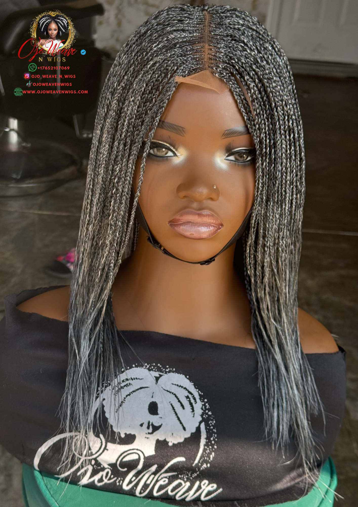 Bianca Glueless Salt & Pepper Wig | 12-Inch Ready-to-Ship Closure Wig