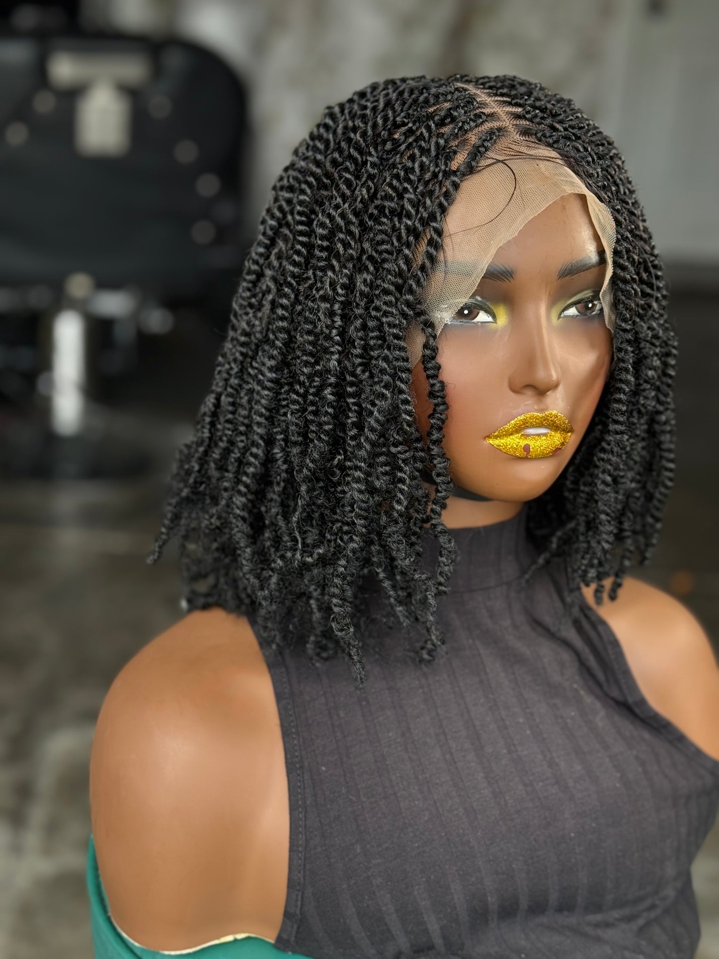 Full Lace Kinky Twist Wig | 10-Inch Ready to Ship