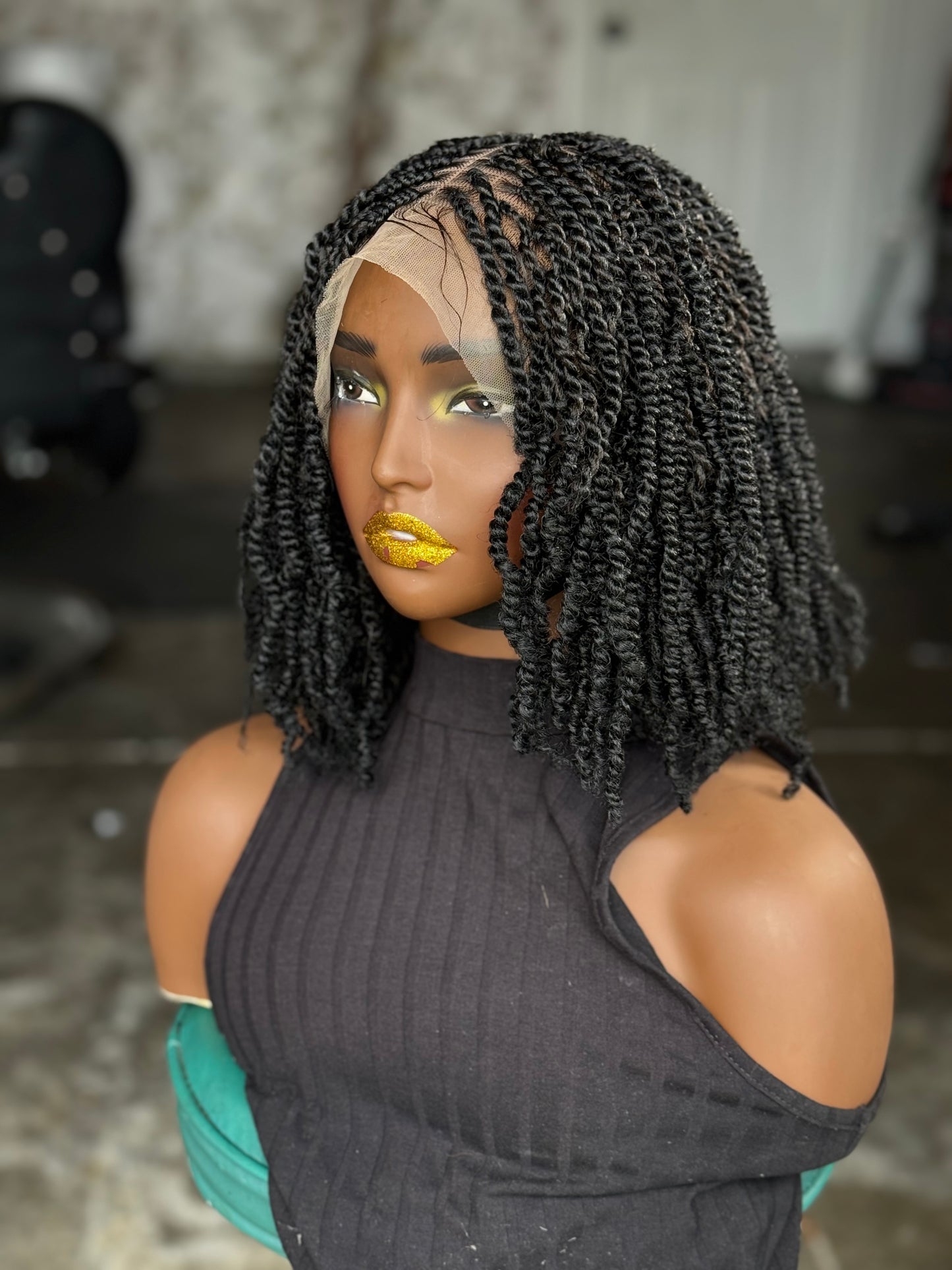 Full Lace Kinky Twist Wig | 10-Inch Ready to Ship