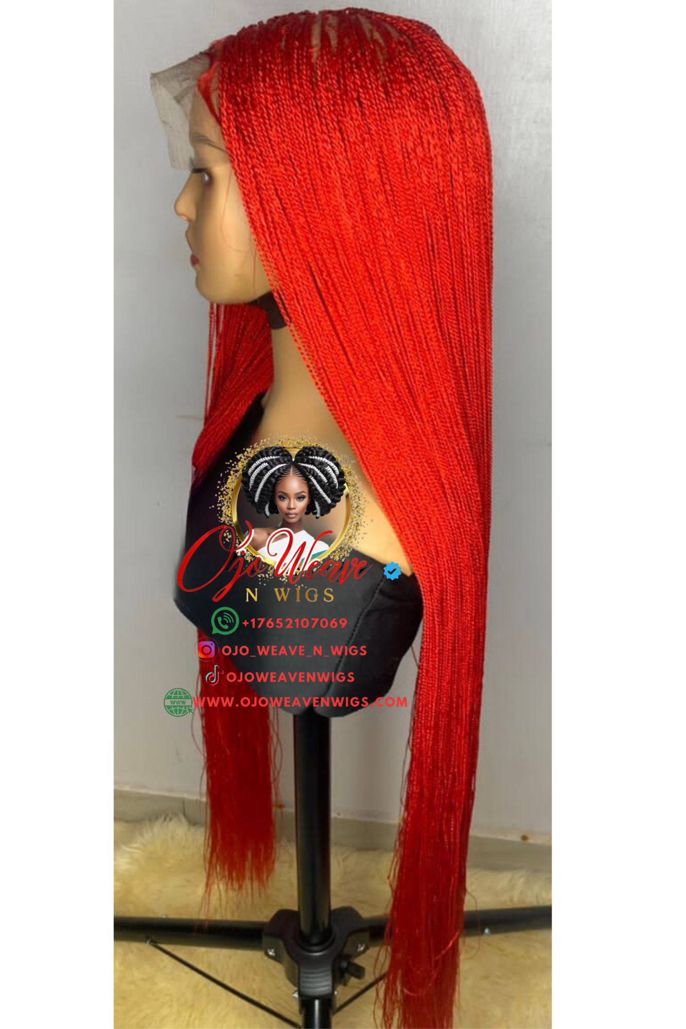 Madi Unit Wig with Red Color Ready to Ship