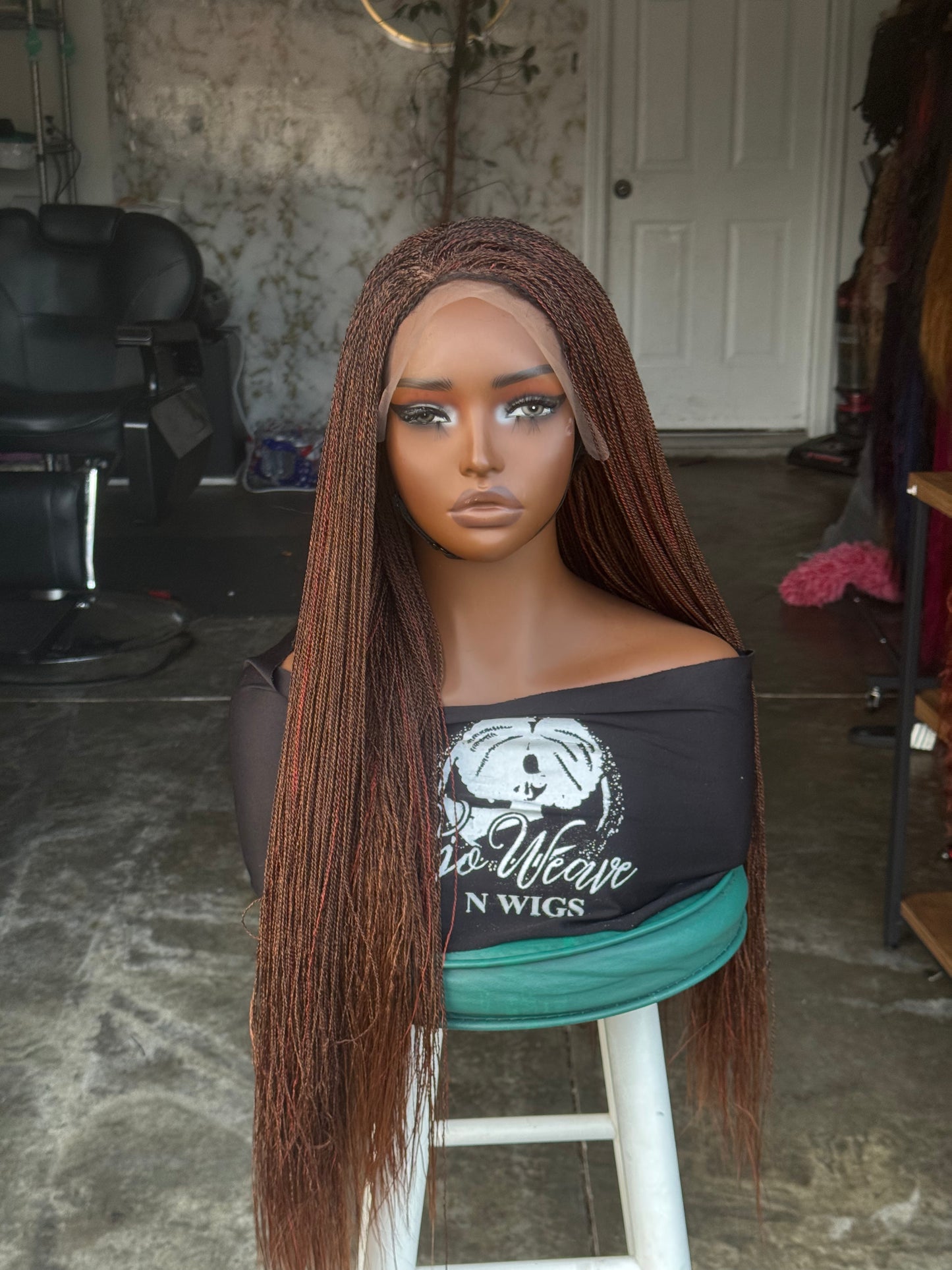 Sara micro twist color 30/33mix with ginger highlights frontal wig