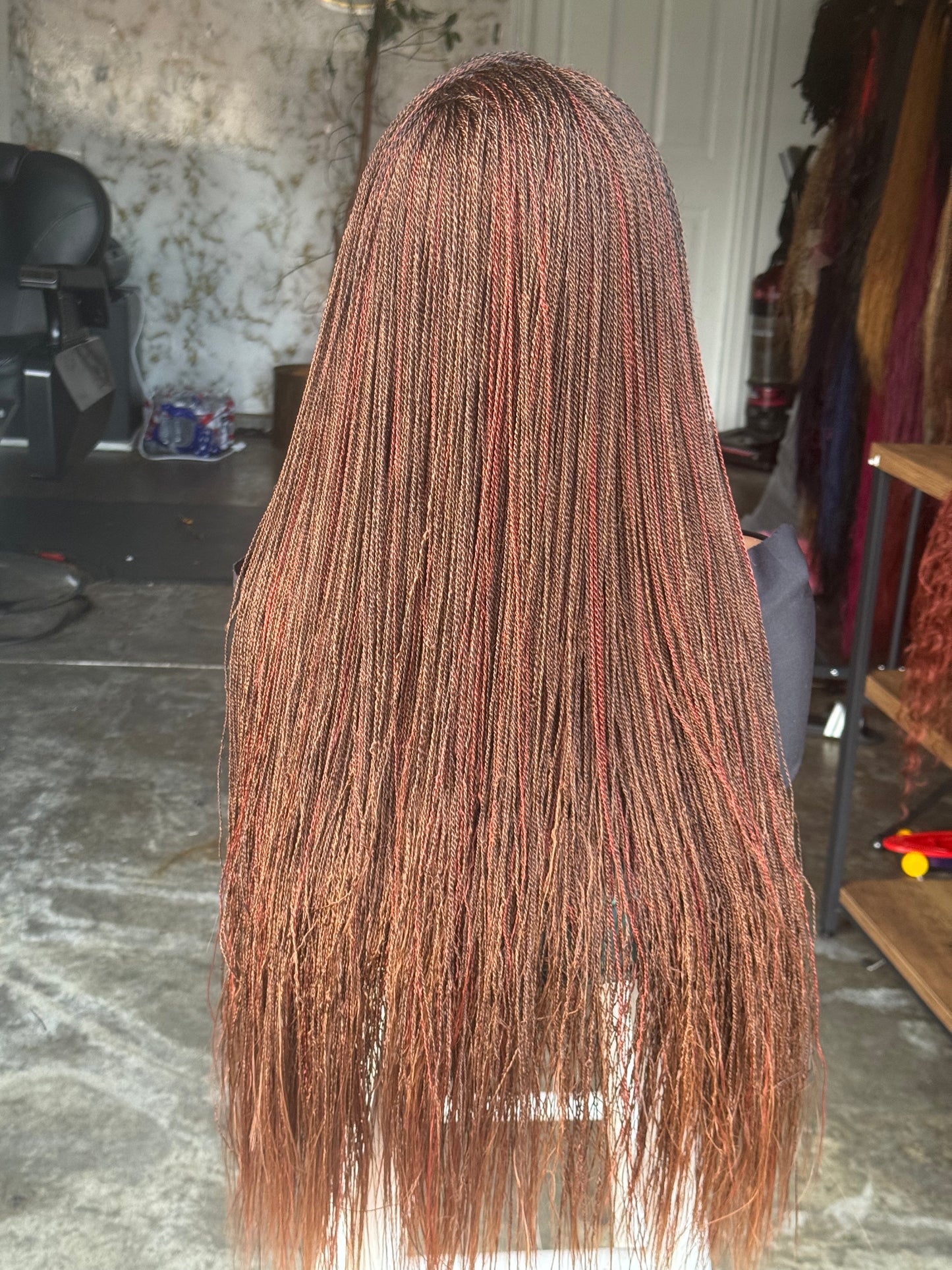 Sara micro twist color 30/33mix with ginger highlights frontal wig