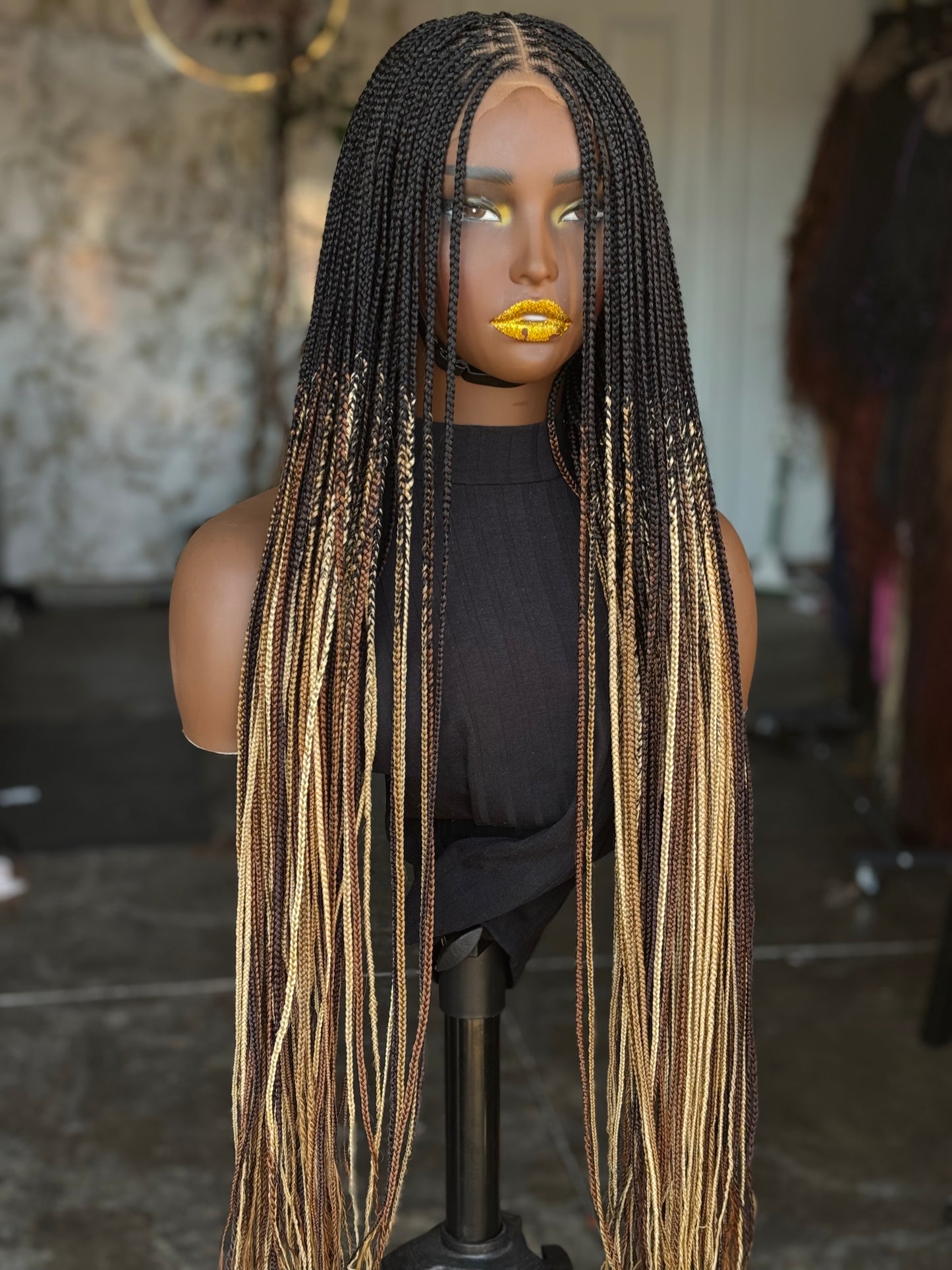 Highlights Knotless Braids Wig | 28-Inch Ready to Ship Glueless Closure