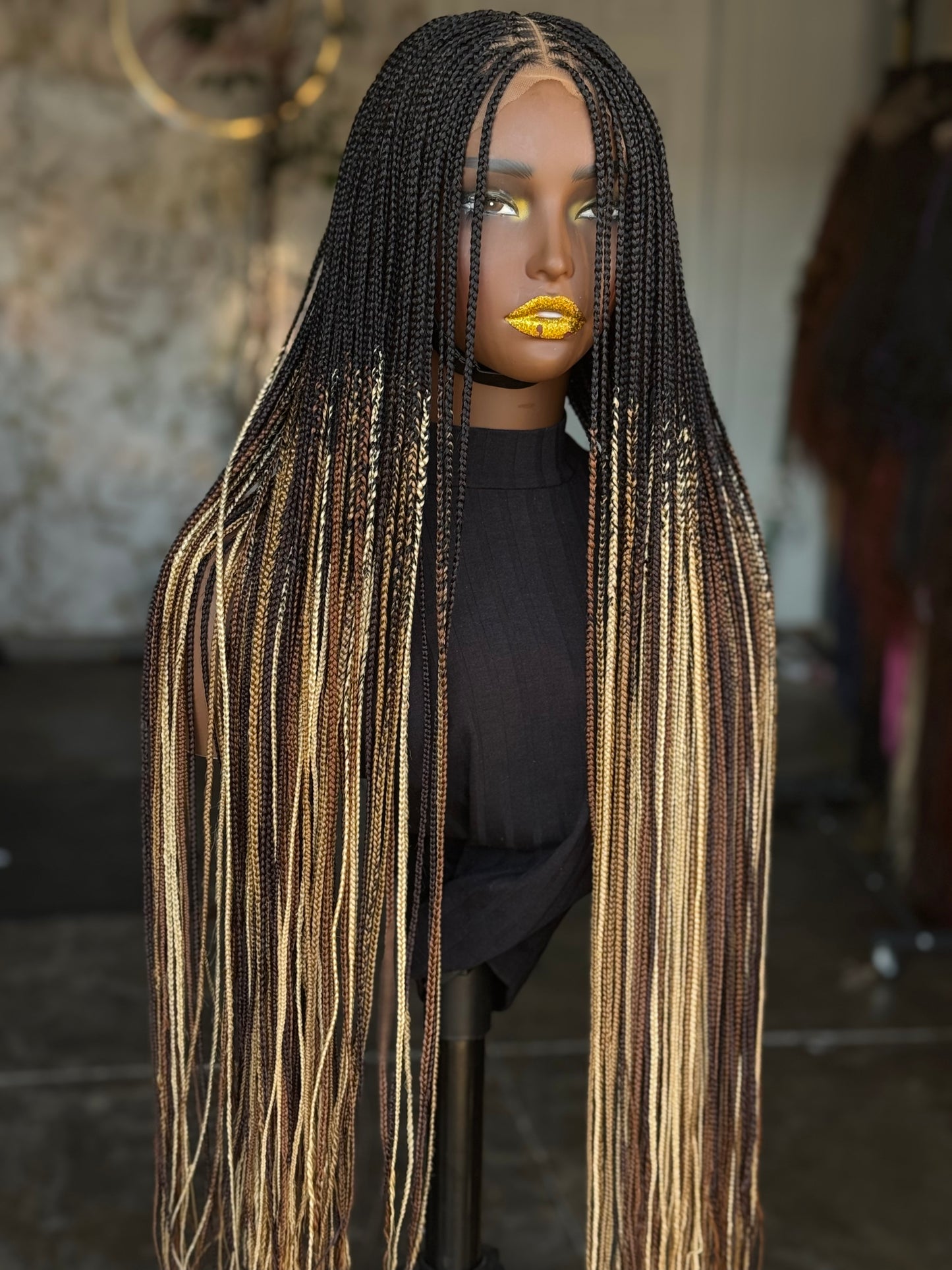 Highlights Knotless Braids Wig | 28-Inch Ready to Ship Glueless Closure