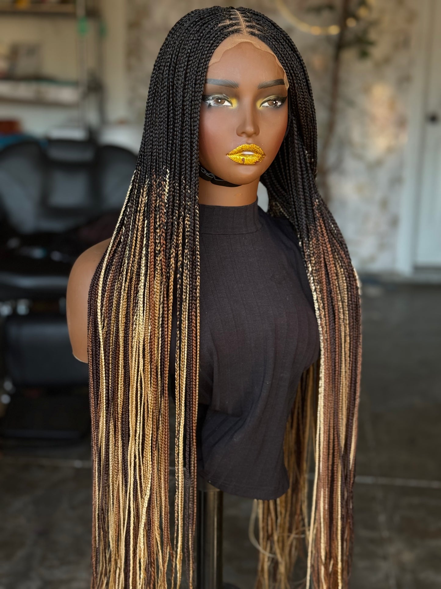 Highlights Knotless Braids Wig | 28-Inch Ready to Ship Glueless Closure