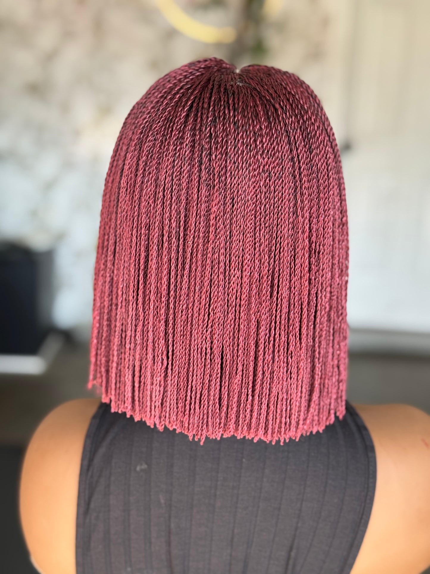 Cool Burgundy Bob Wig | 10-Inch Ready-to-Ship Glueless Closure