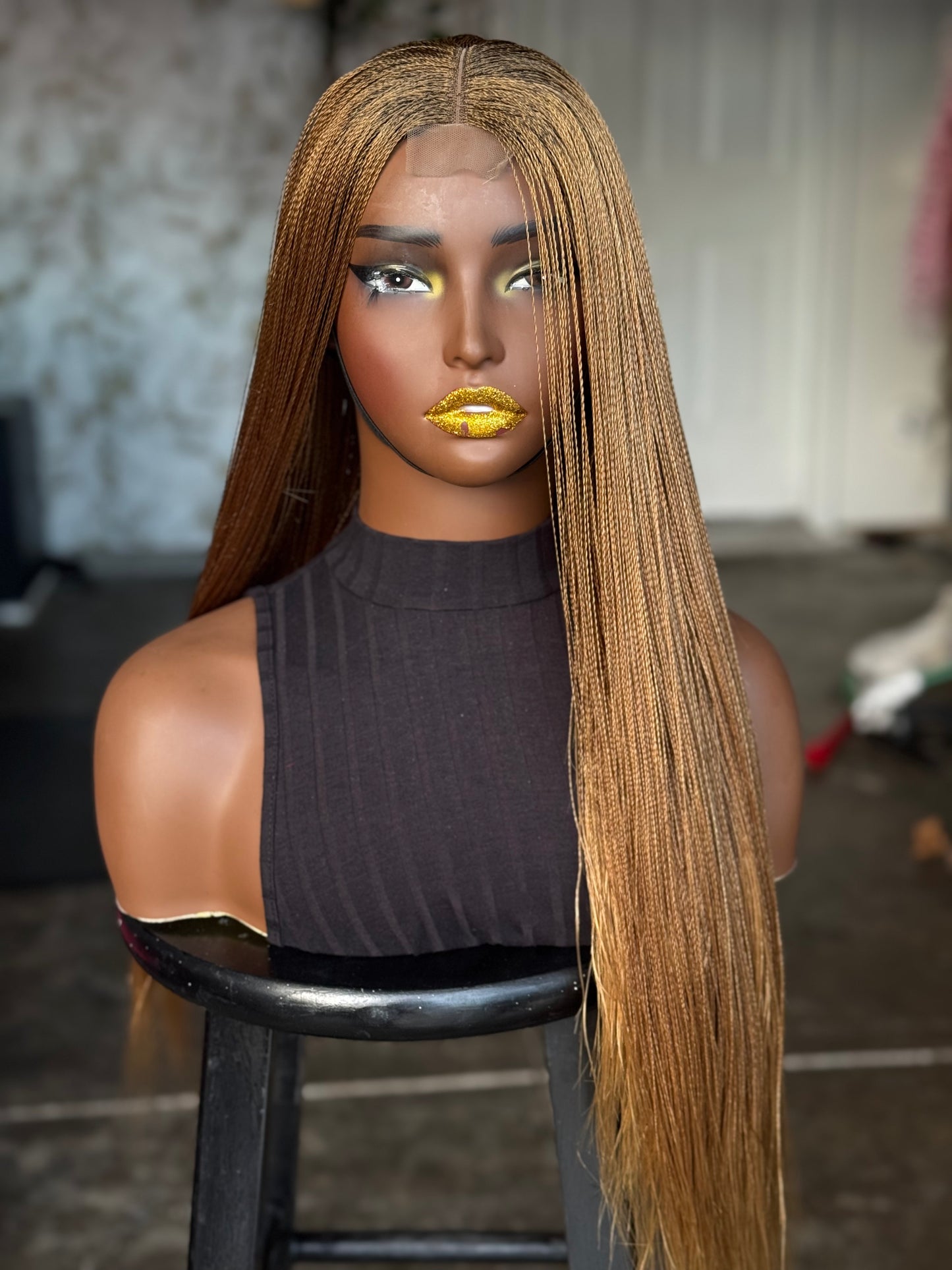 Super Tiny Braided Micro Closure Wig Color 27 | Bone Straight | Ready to Ship