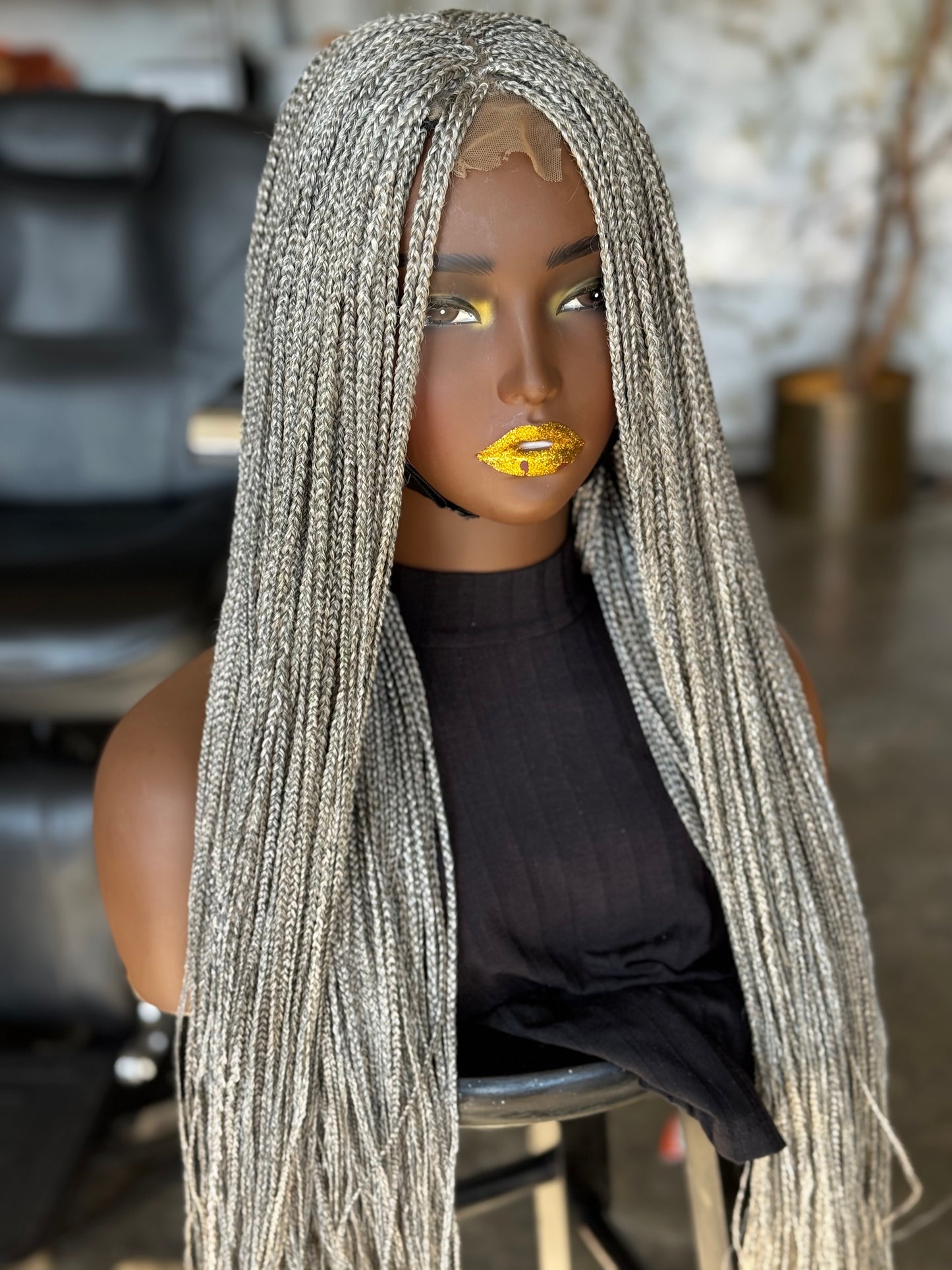 Ready-to-Ship Salt & Pepper Closure Wig: 26" Glueless Unit | Color 30/33 Mix