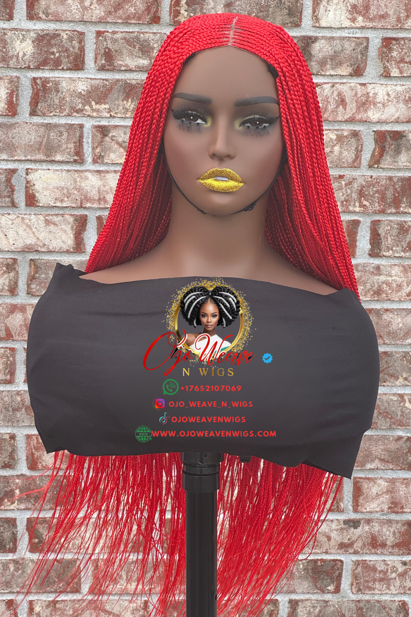 Bianca Red Closure Glueless Wig 30 Inch Made to Order