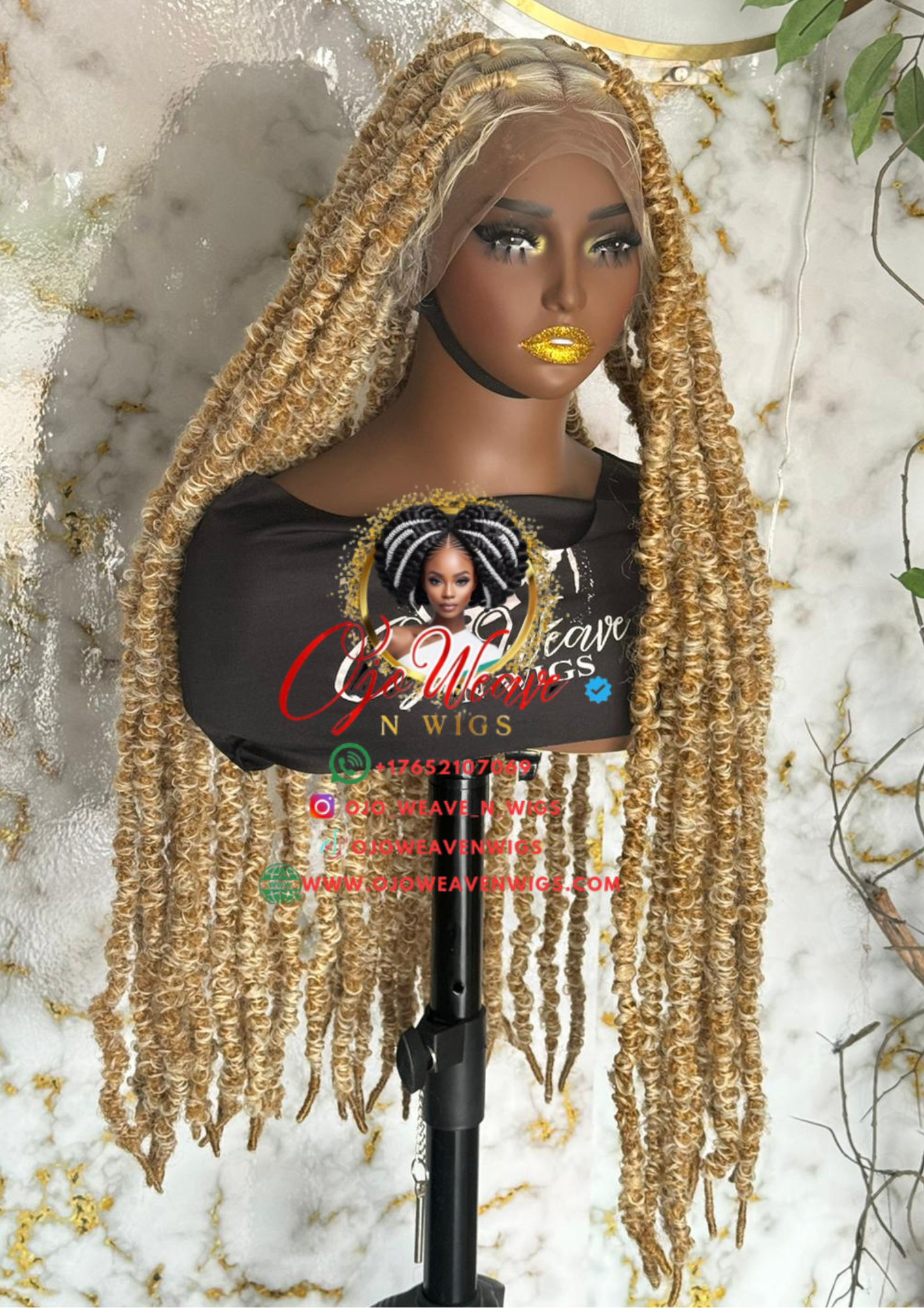 Tiffany Unit Full lace wig 28/30 inch Blonde Butterfly loc Made to Order