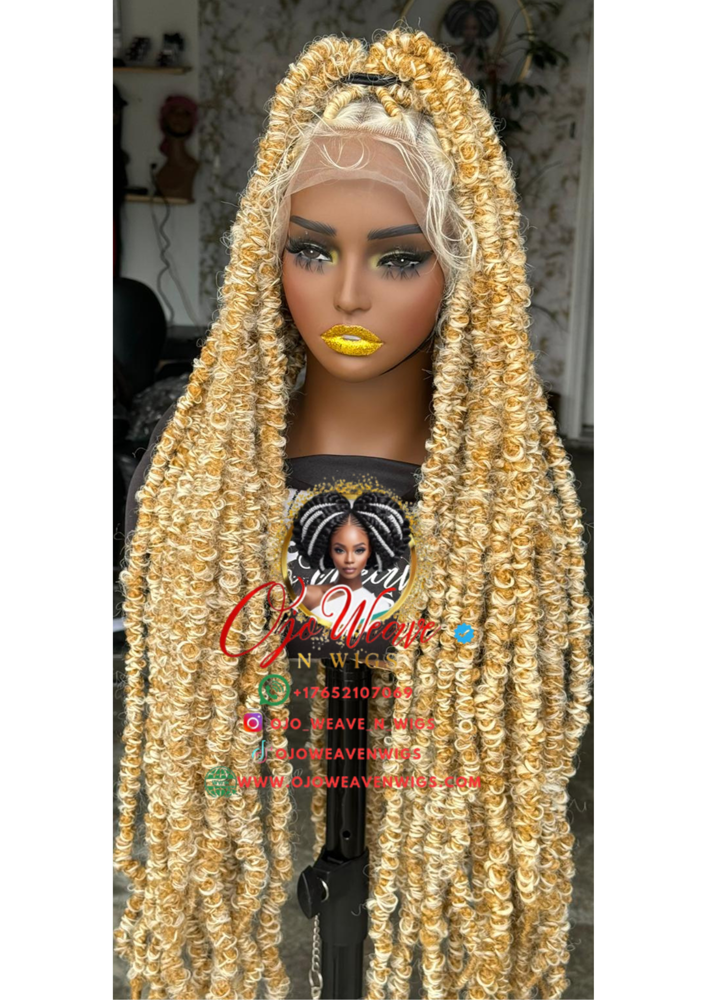 Tiffany Unit Full lace wig 28/30 inch Blonde Butterfly loc Made to Order