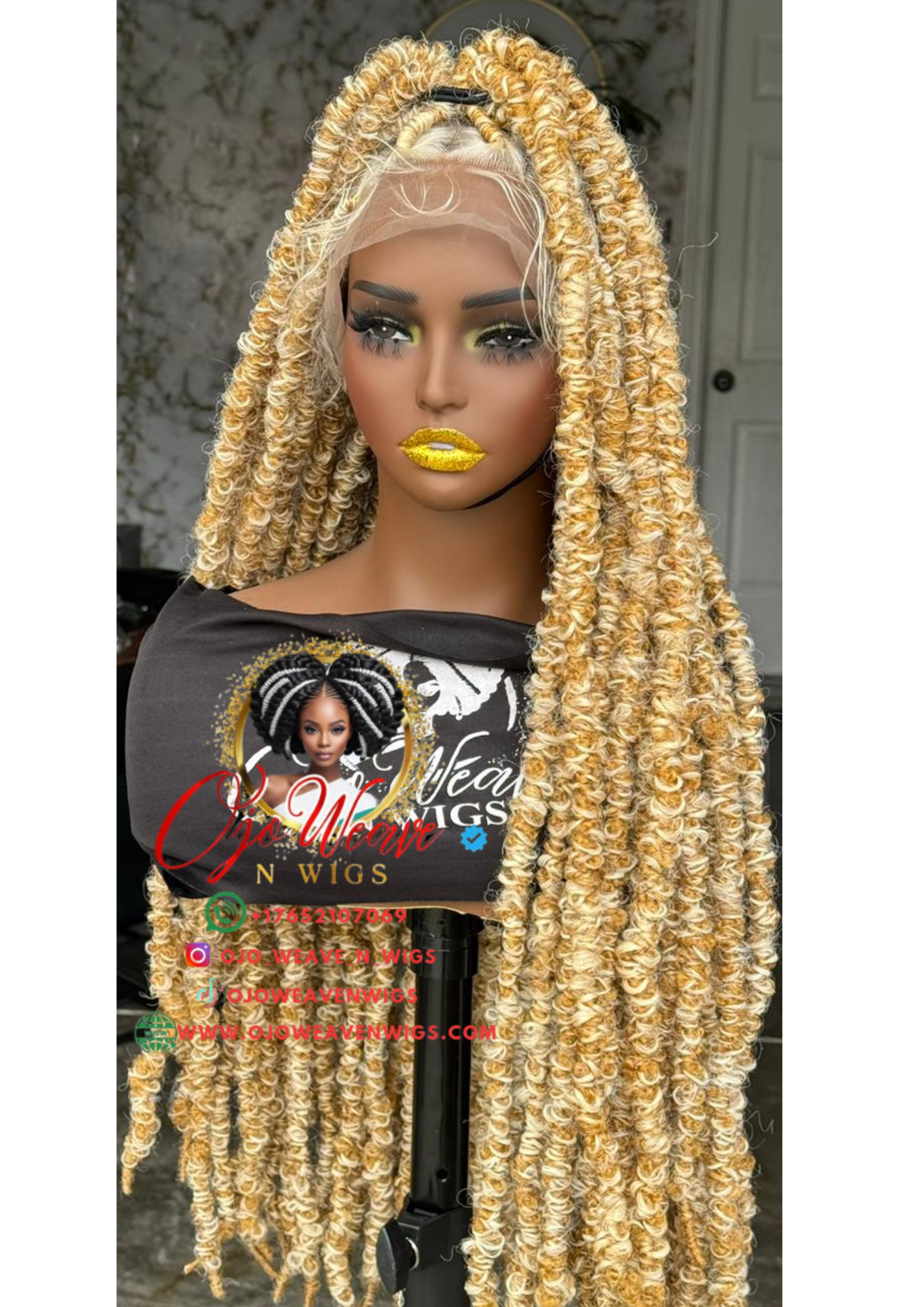 Tiffany Unit Full lace wig 28/30 inch Blonde Butterfly loc Made to Order