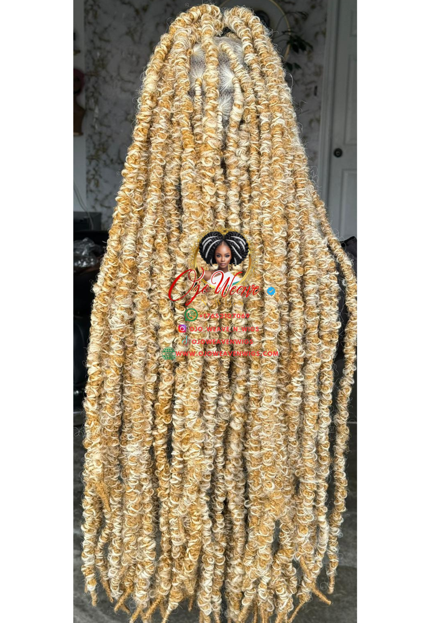 Tiffany Unit Full lace wig 28/30 inch Blonde Butterfly loc Made to Order