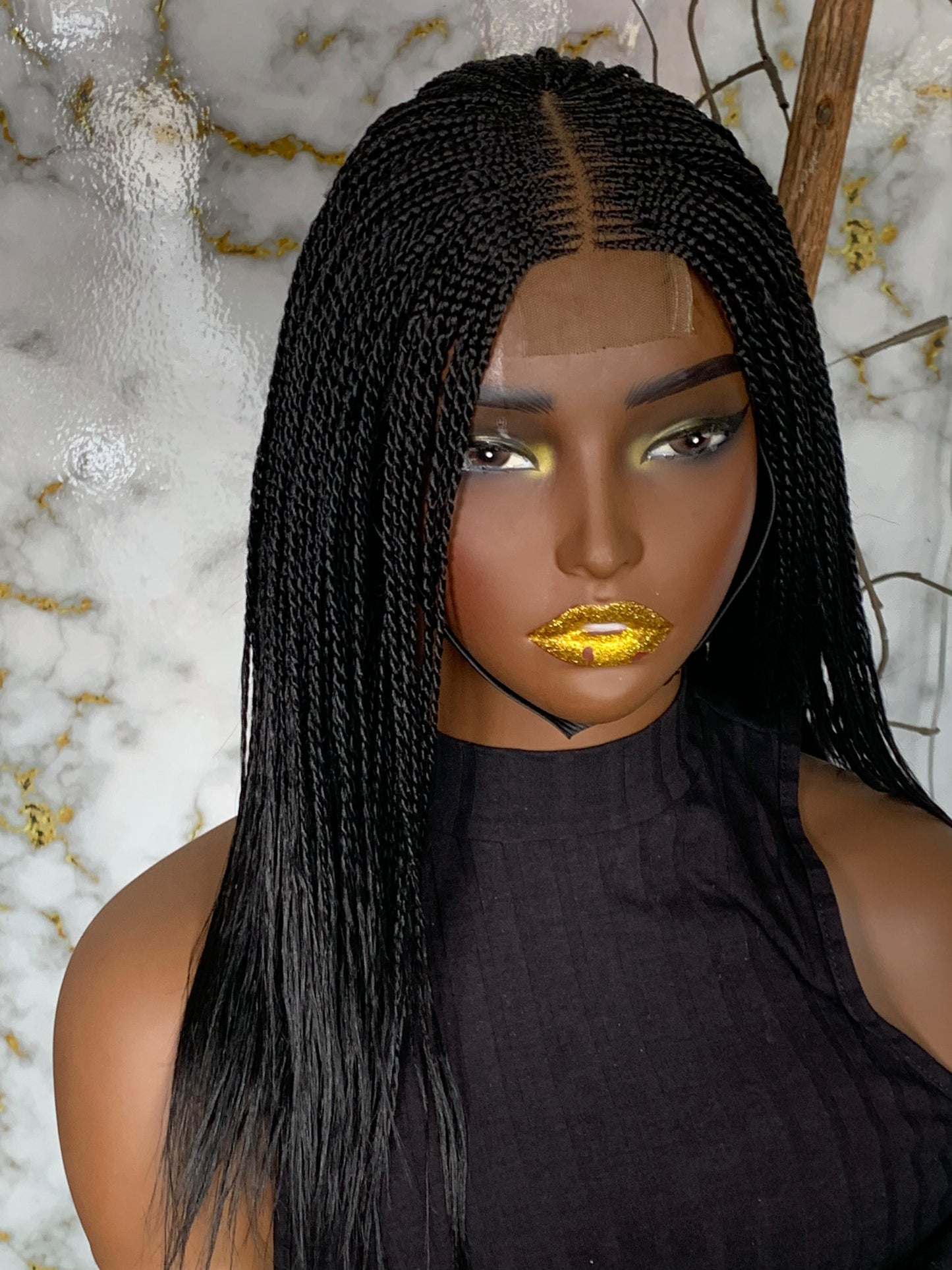 Bianca Glueless Twist Wig | 12/14 Inc made to order Closure Wig