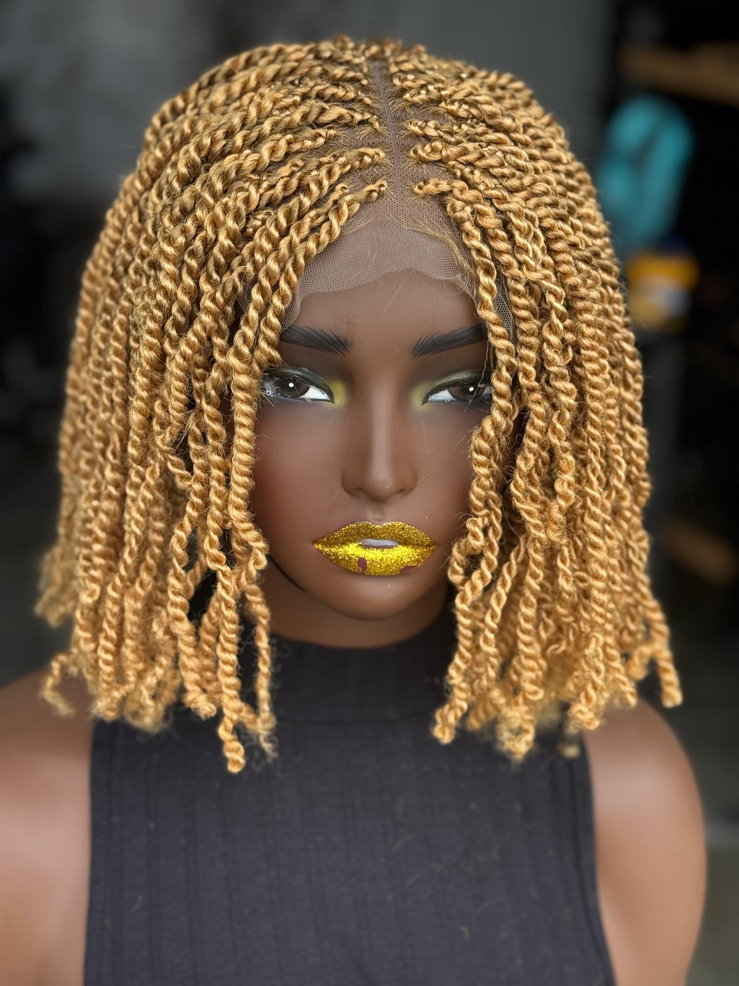 Kinky Twist Closure Wig | 8/10 Inch Ready-to-Ship | Color 27