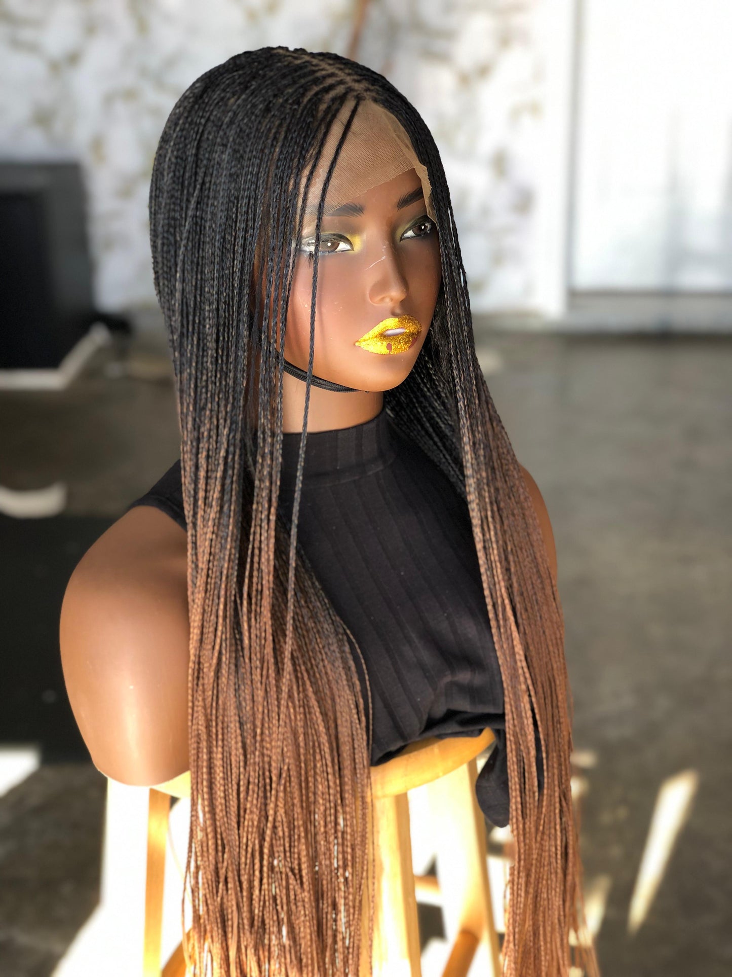 Highlighted Full Lace Bone Straight Wig | 30-Inch Made to Order