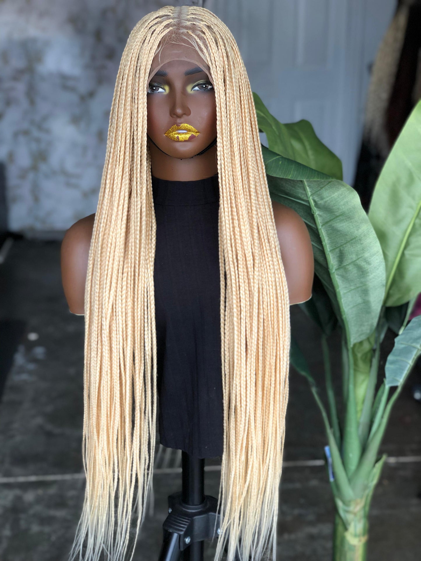 Made-to-Order Tiny Knotless Wig: 30-Inch Full Lace or Frontal | Blonde