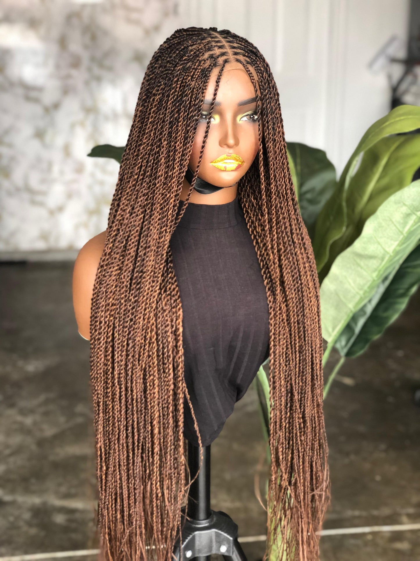 Made to Order Micro Twists: 30-Inch Knotless Braid Wig in Color 33/30