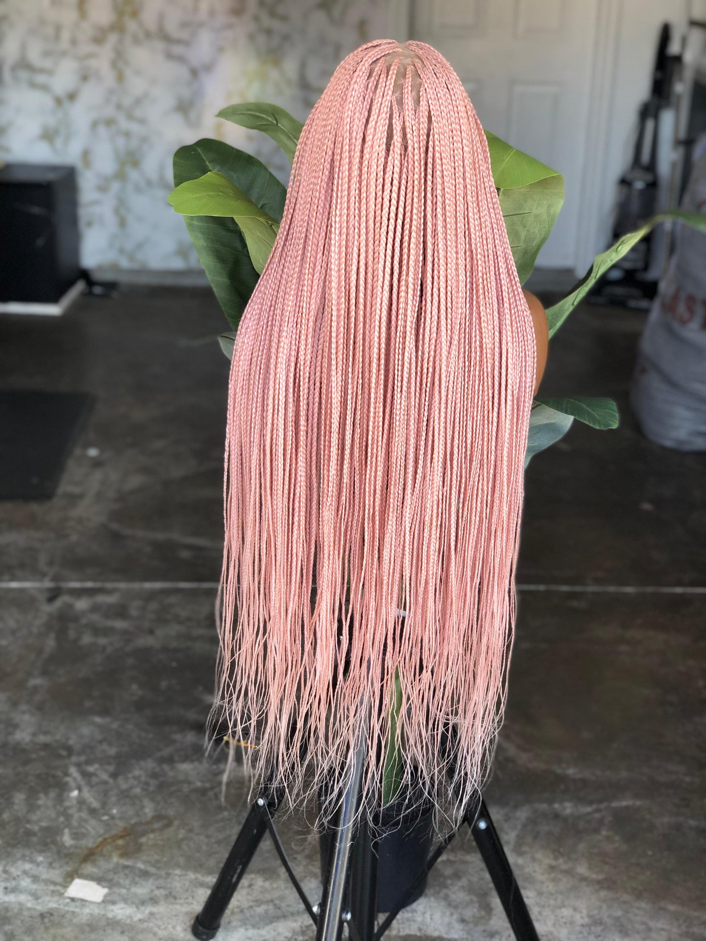 Full Lace Color Pink Knotless Braids 30 Inches Ready To Ship