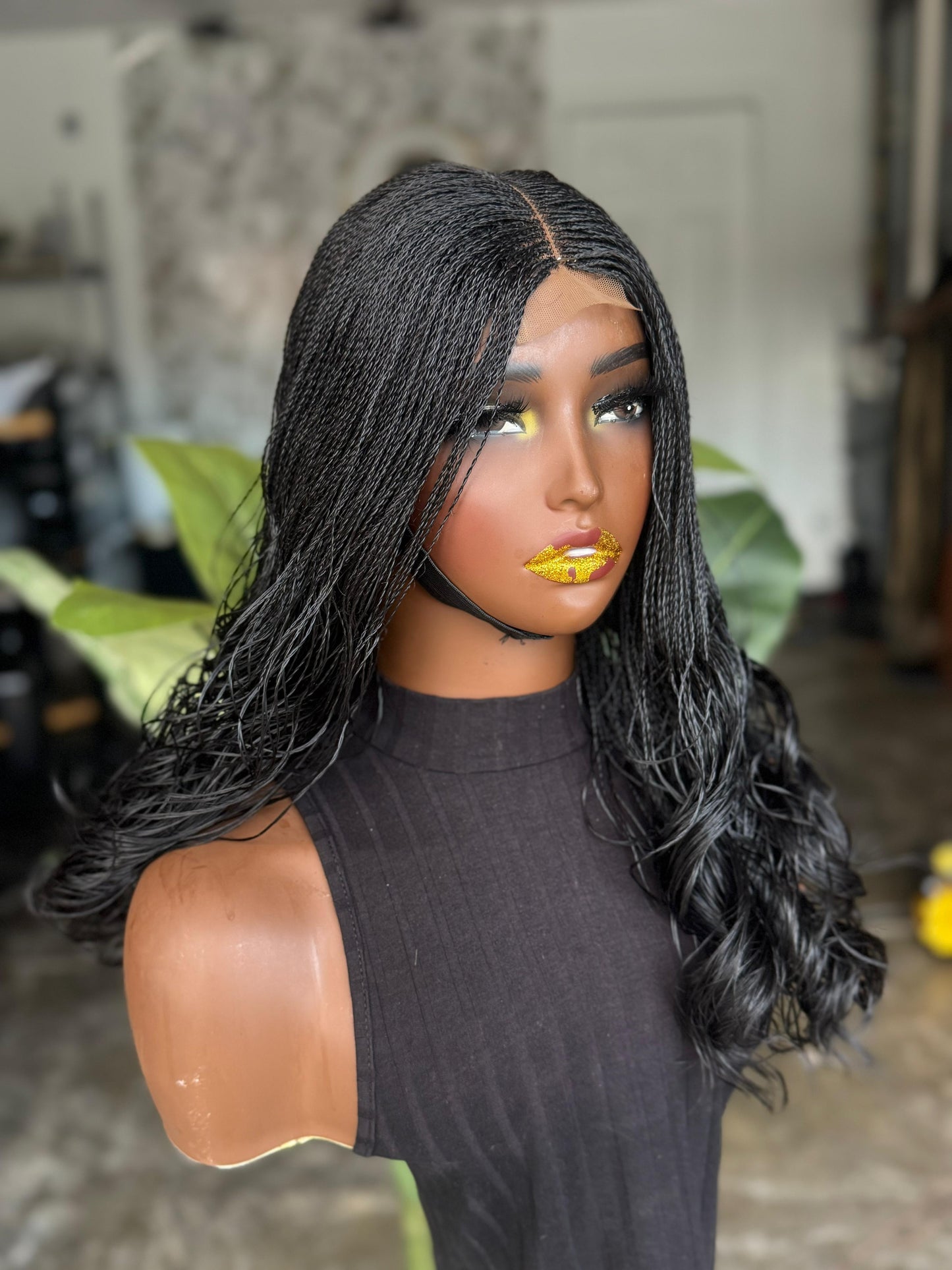 16" Spiral Curl Human Hair Lace Wig – 2x6 Glueless Closure Color 1B - Ready to Ship