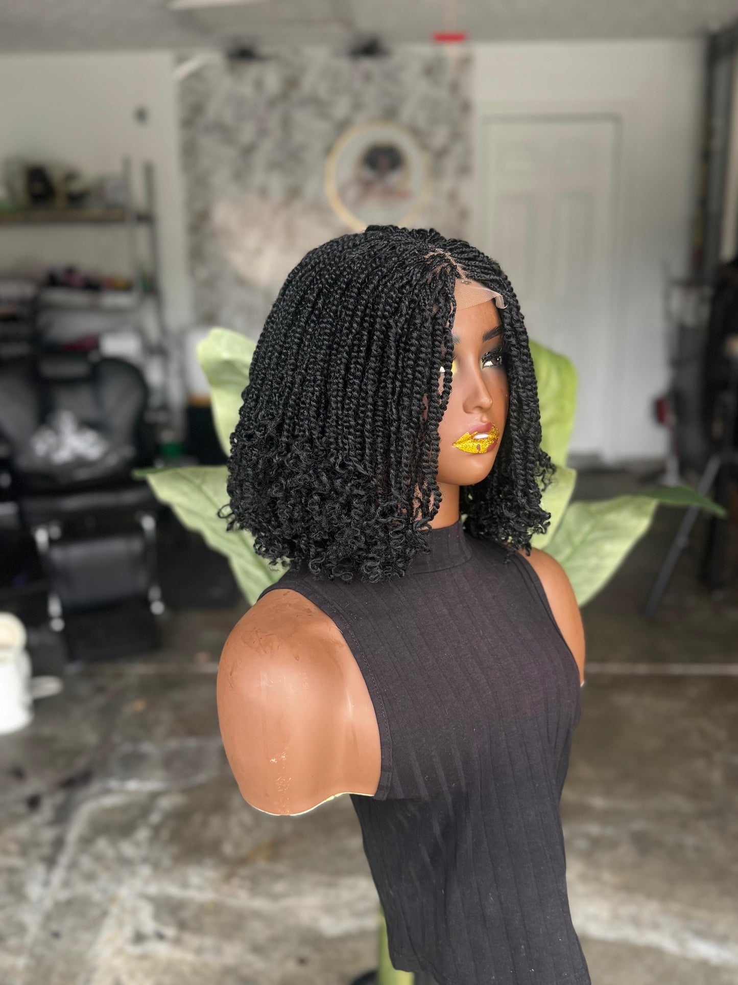 Ready to Ship: 10-Inch Kinky Twixt Closure Wig | Glueless Color 1B