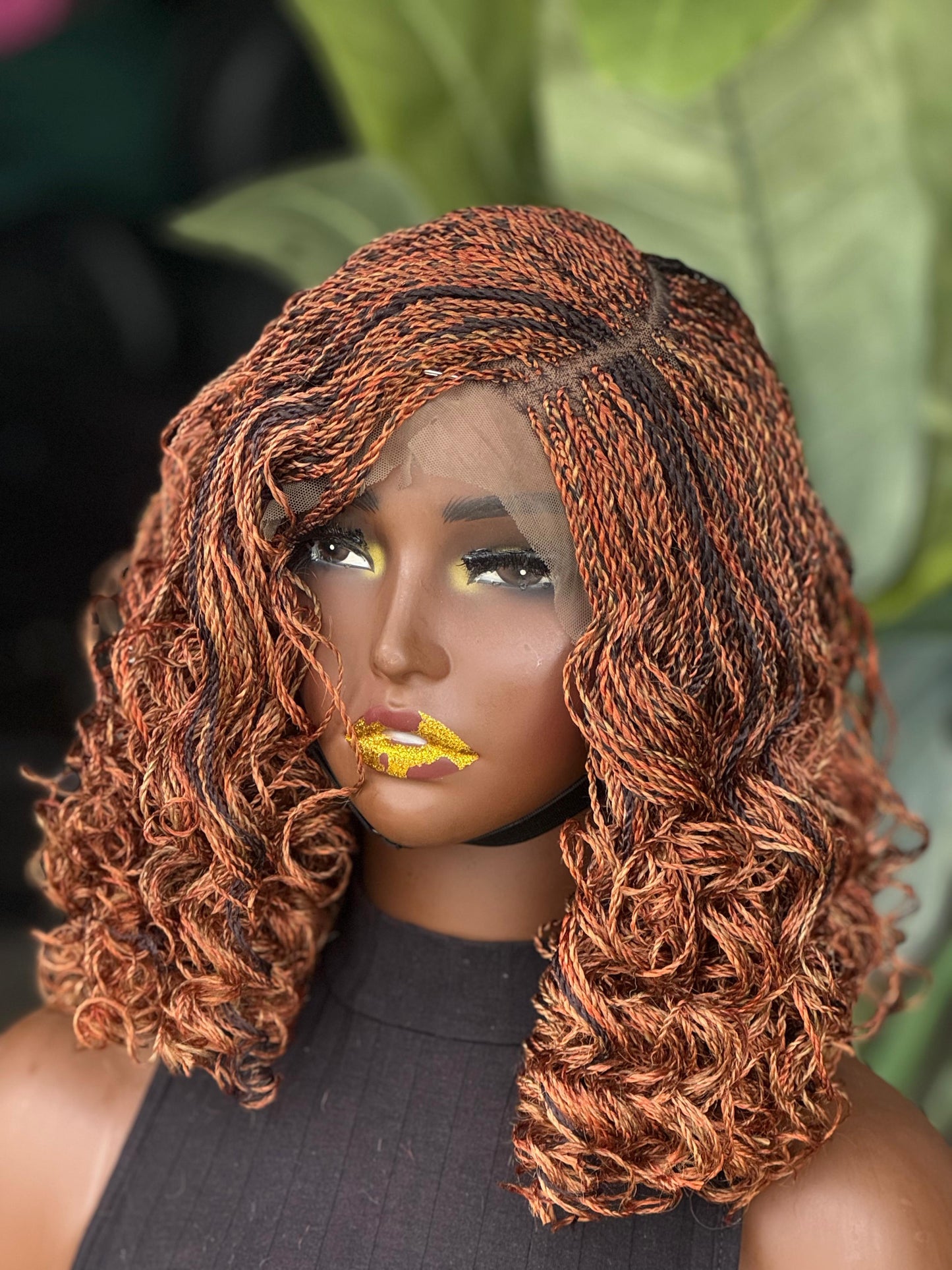 Pre Order C-Cut Unit | 10" Micro Twists with Curls 6x6 Closure Ginger Mix Wig