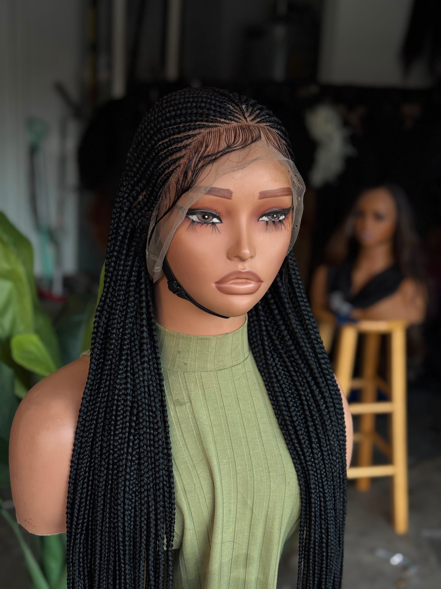 Ready to Ship Cornrow Full Lace Unit | 28" Glueless Wig with Adjustable Band