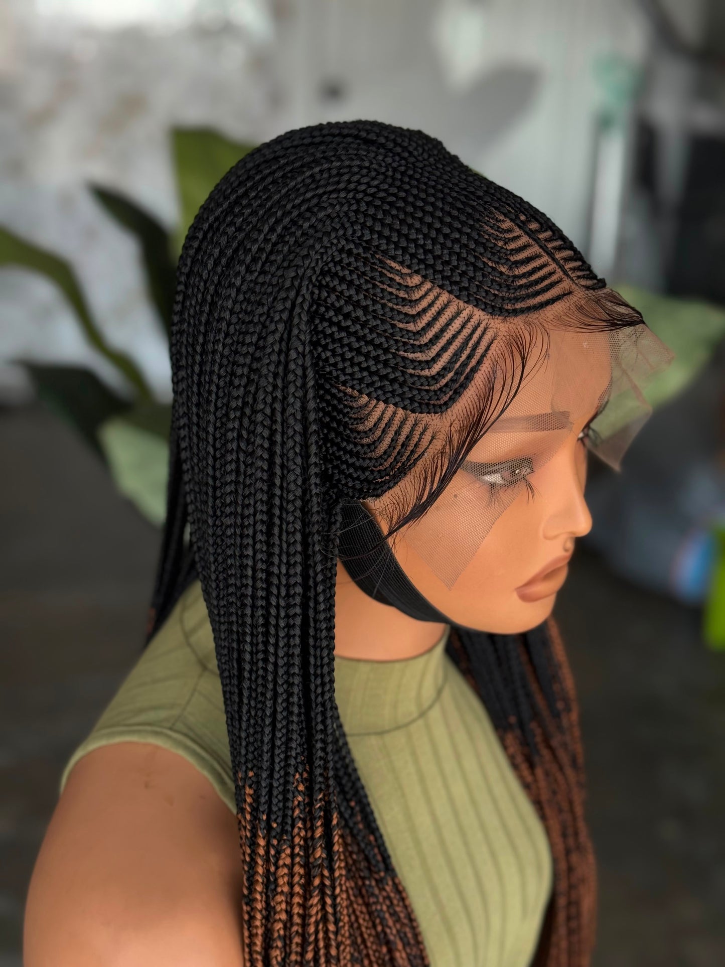 Ready to Ship 1/30 Cornrow Frontal Unit | 24"-26" Hand-Made Braided Wig