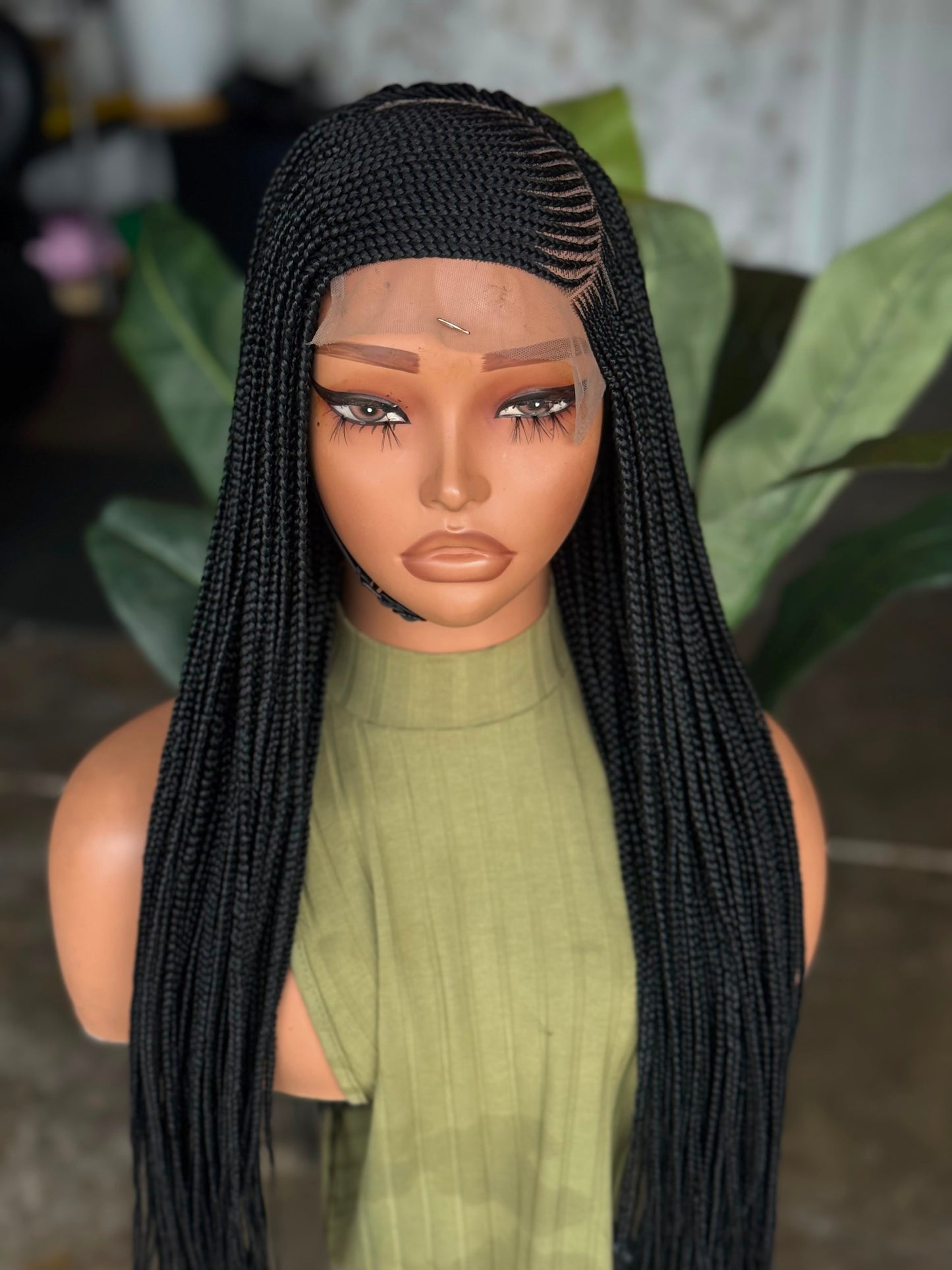 C-Cut Cornrow Unit | 24" Ready to Ship Glueless Lace Wig
