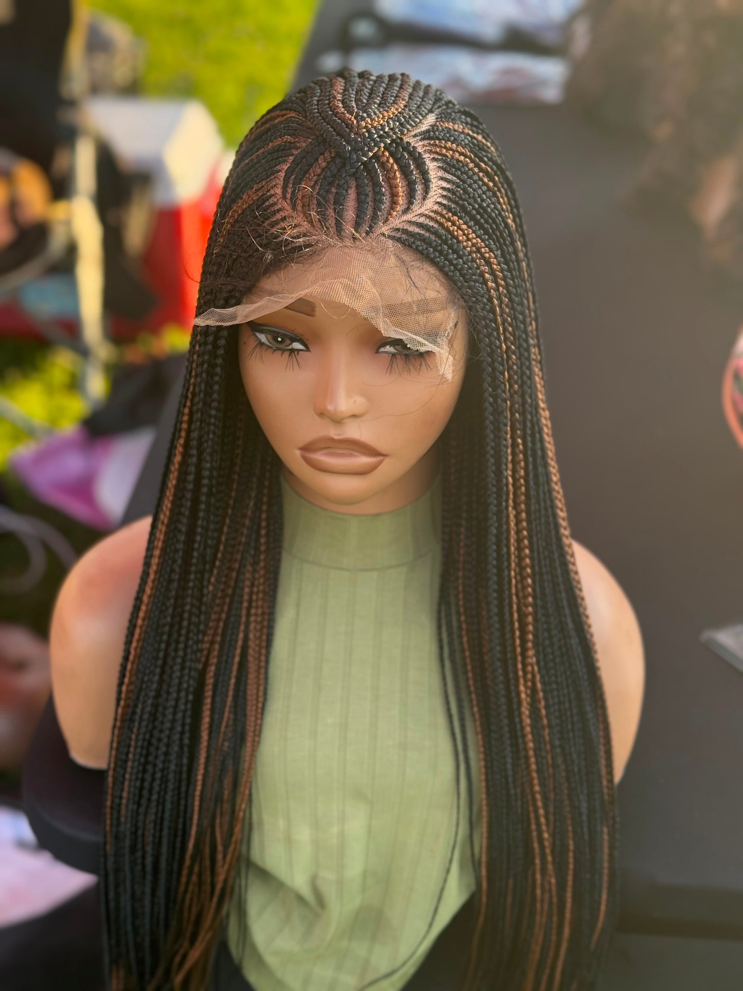 Ready to Ship Closure Glueless Cornrow Wig | 22"/24" Inches