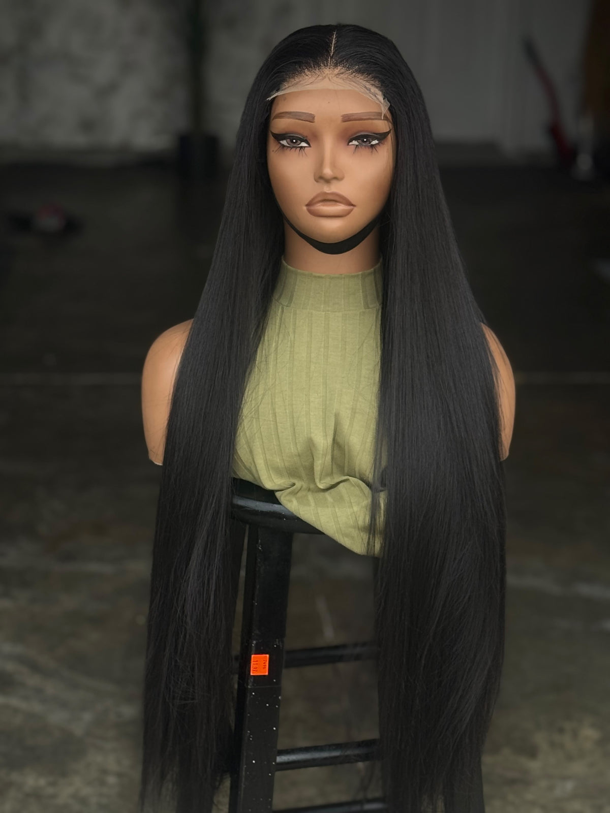 30" Bone Straight Glueless Wig | Human Hair Blend (Natural Black)