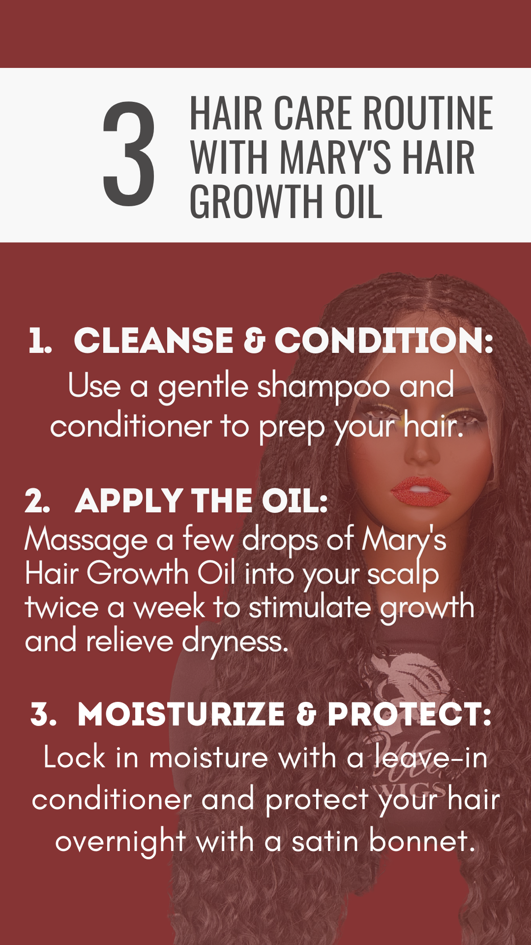 Mary's Hair with Growth Oil Ready to Ship