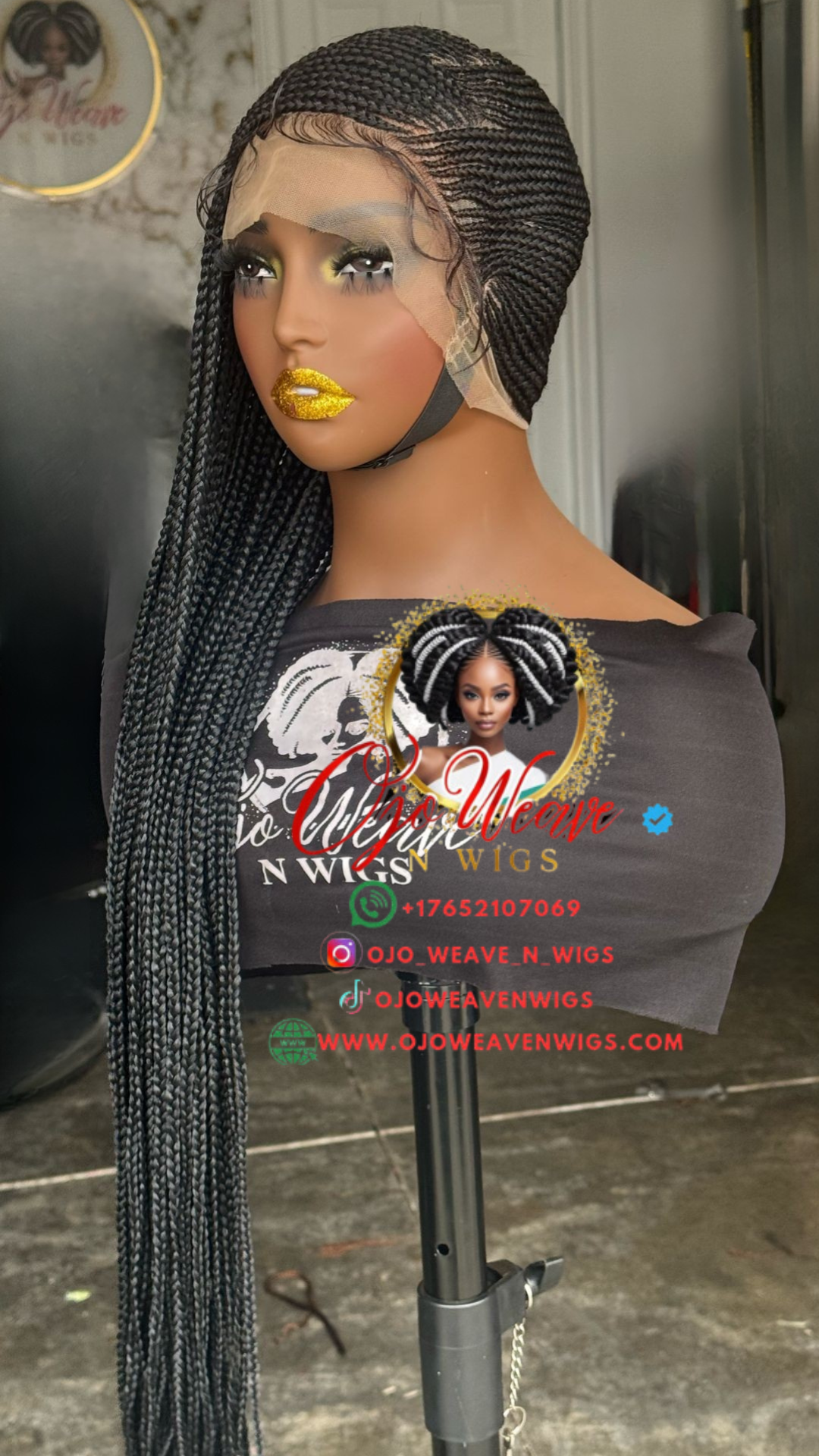 Full Lace Lemonade Braids - 26/28 Inches, 1B, Human Hair Base Ready to Ship