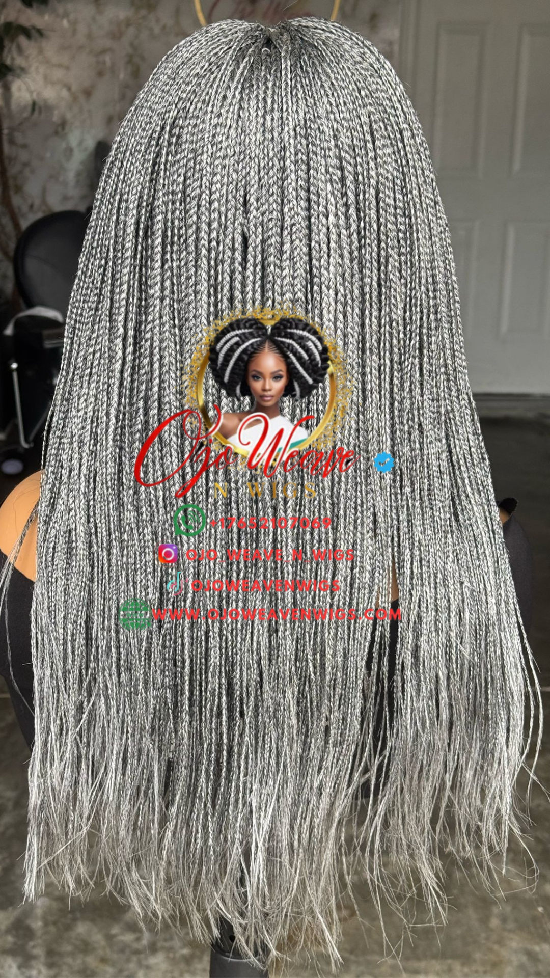 Liz Unit: 14" Grey Micro Braid Wig - Pre Order