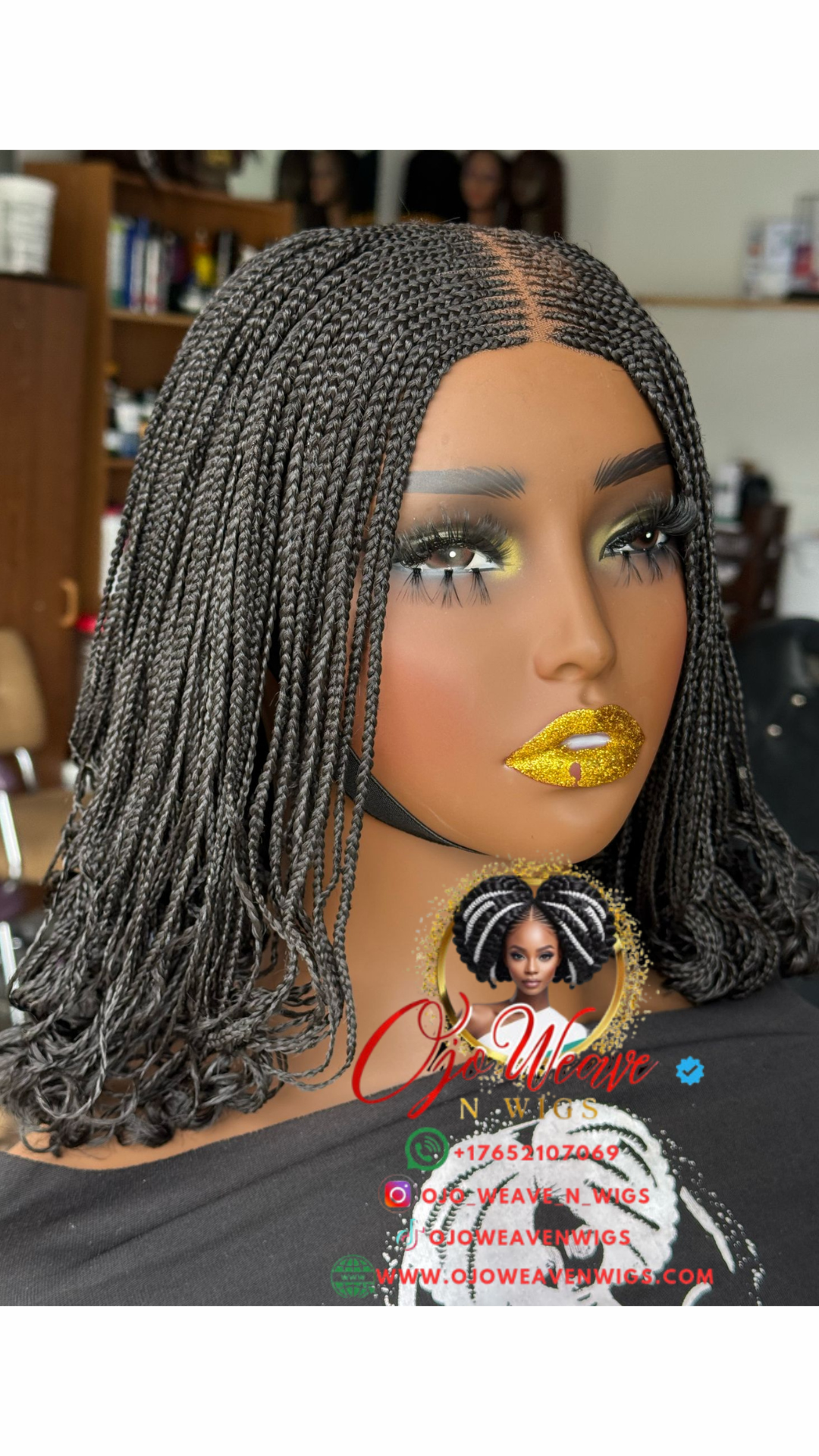 Bianca Short Black Curls: Made to Order