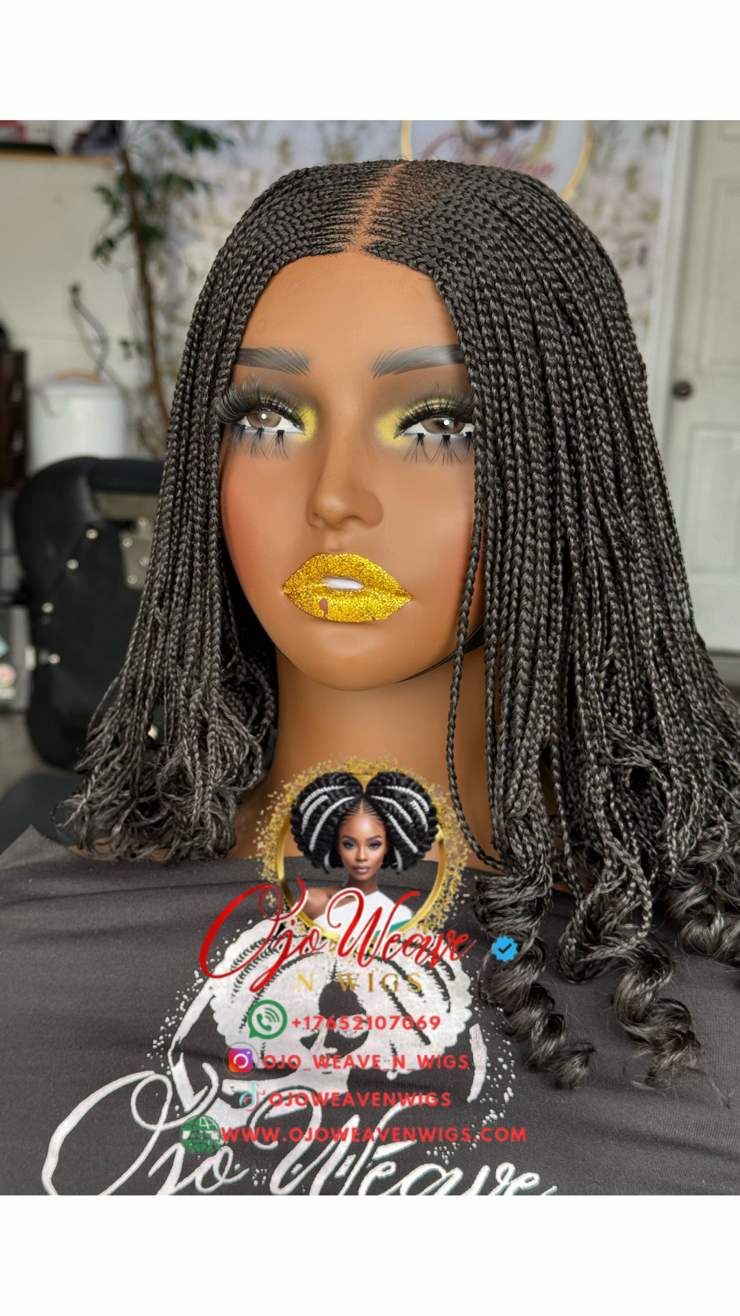 Bianca Short Black Curls: Made to Order