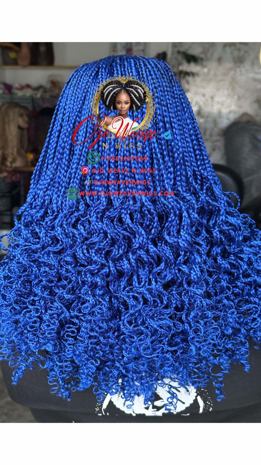 Bianca Curls Vibrant Blue: Ready to Ship