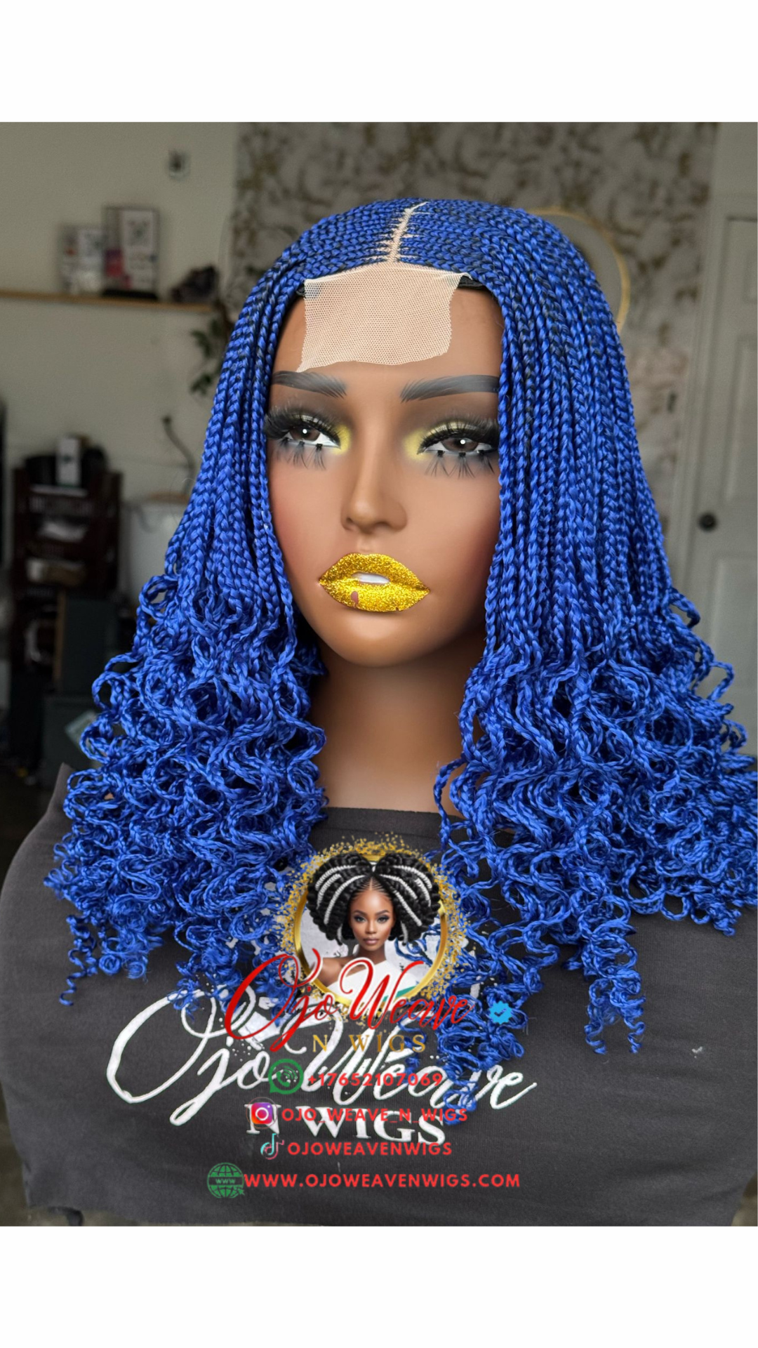 Bianca Curls Vibrant Blue: Ready to Ship