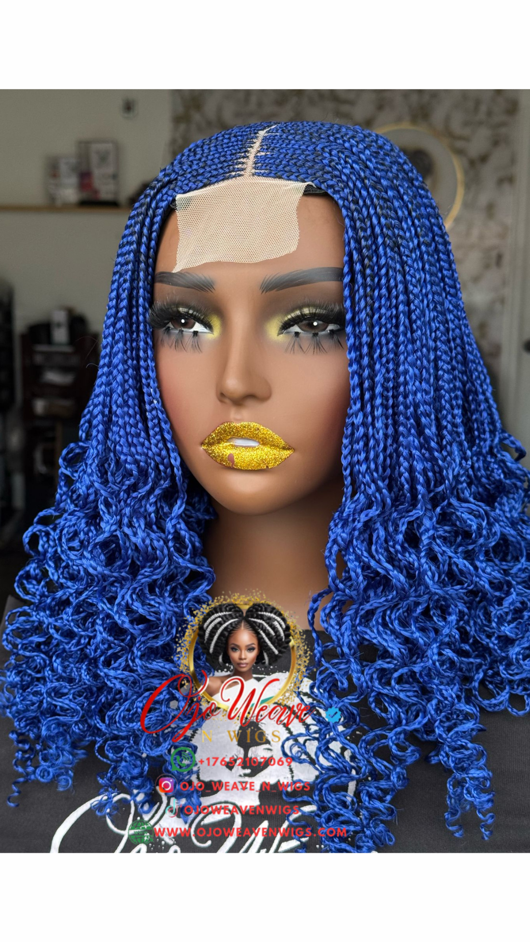 Bianca Curls Vibrant Blue: Ready to Ship