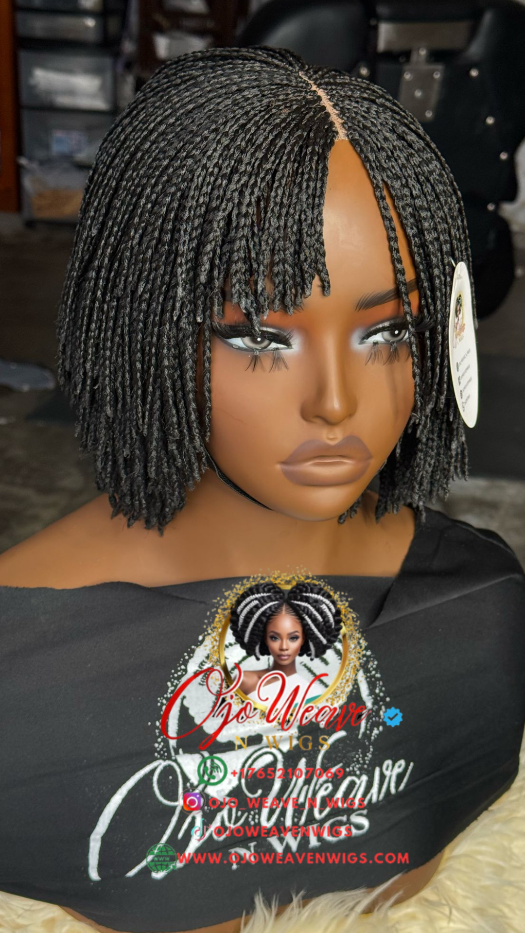 Maxin: Color Black Glueless Closure Wig: Made to Order