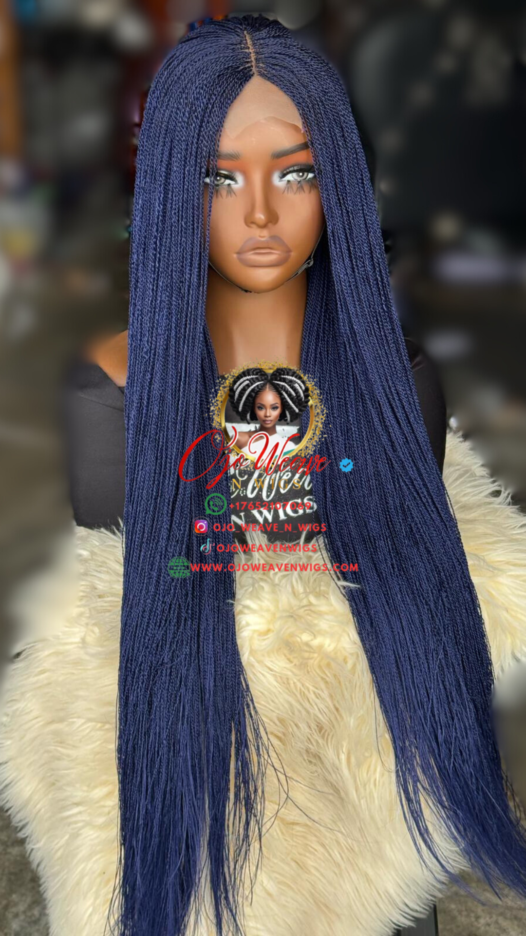 Water Dark Blue Wig - 28 Inch, Ready to Ship