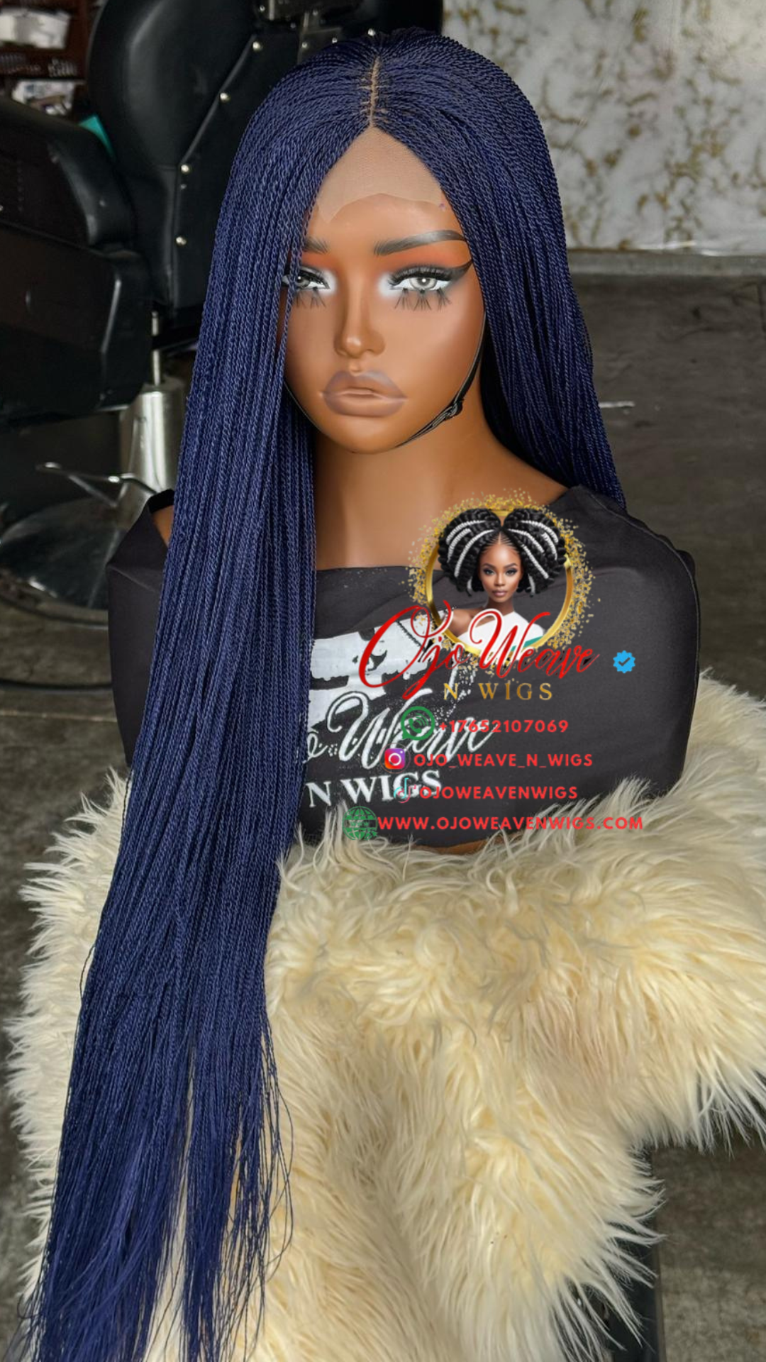 Water Dark Blue Wig - 28 Inch, Ready to Ship