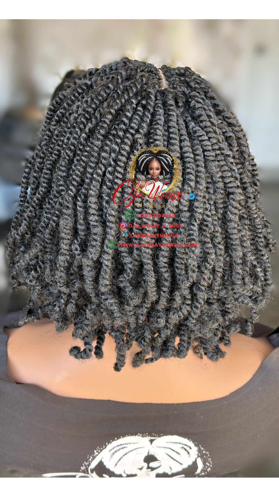 Black Kinky Twist Wig - Ready to Ship