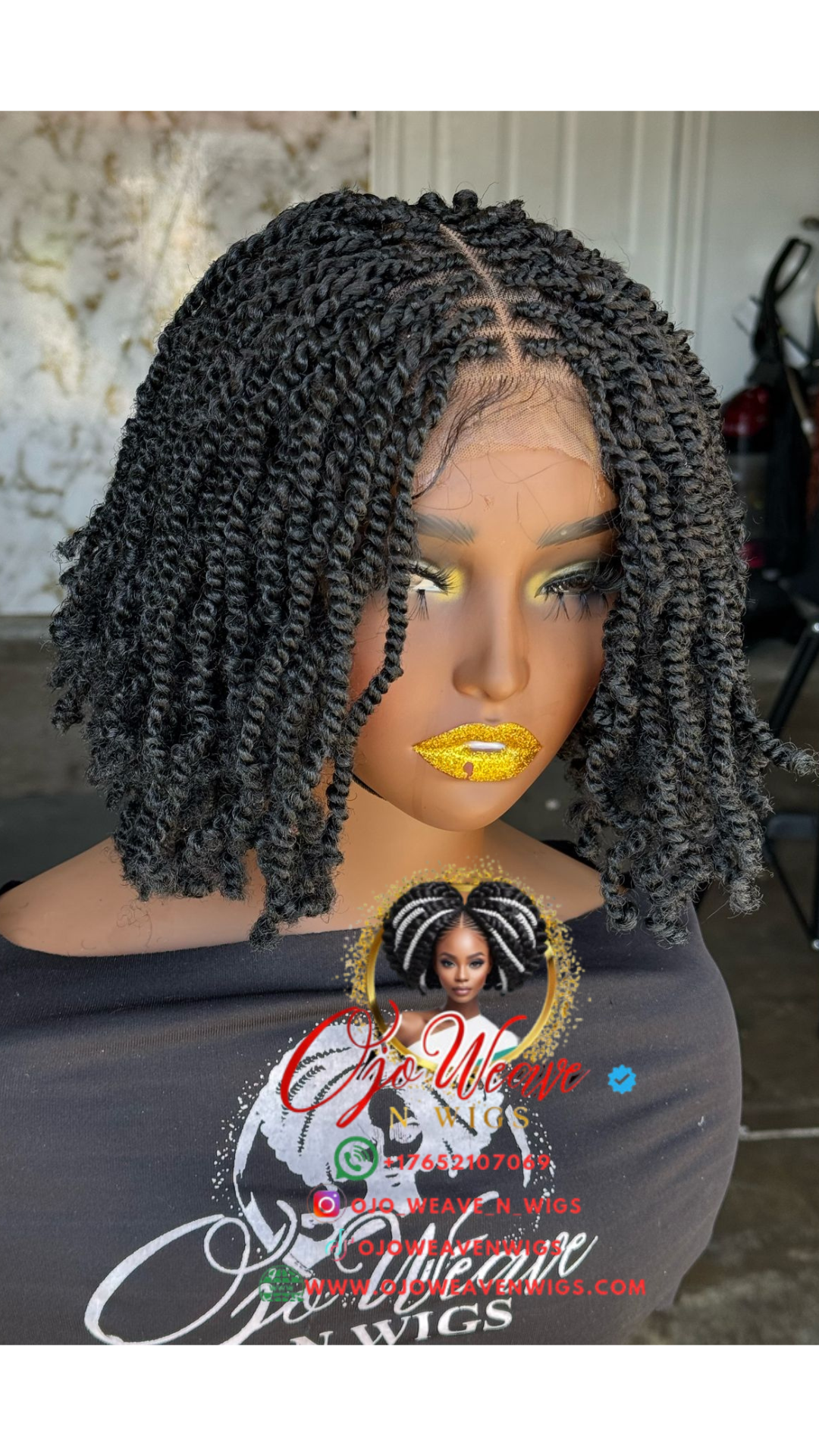 Black Kinky Twist Wig - Ready to Ship