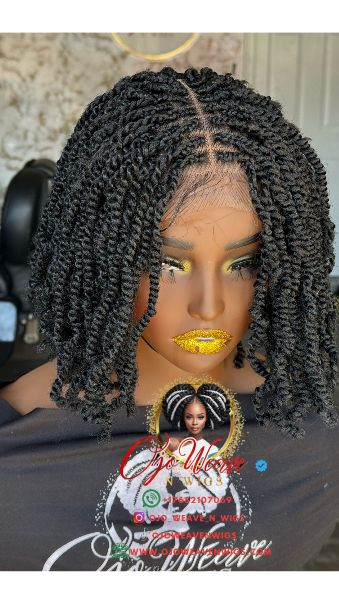 Black Kinky Twist Wig - Ready to Ship