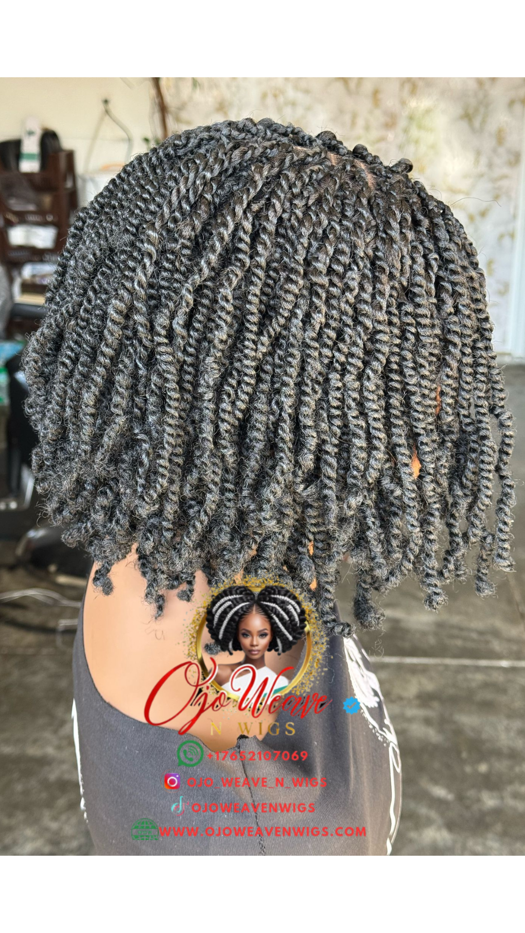 Black Kinky Twist Wig - Ready to Ship